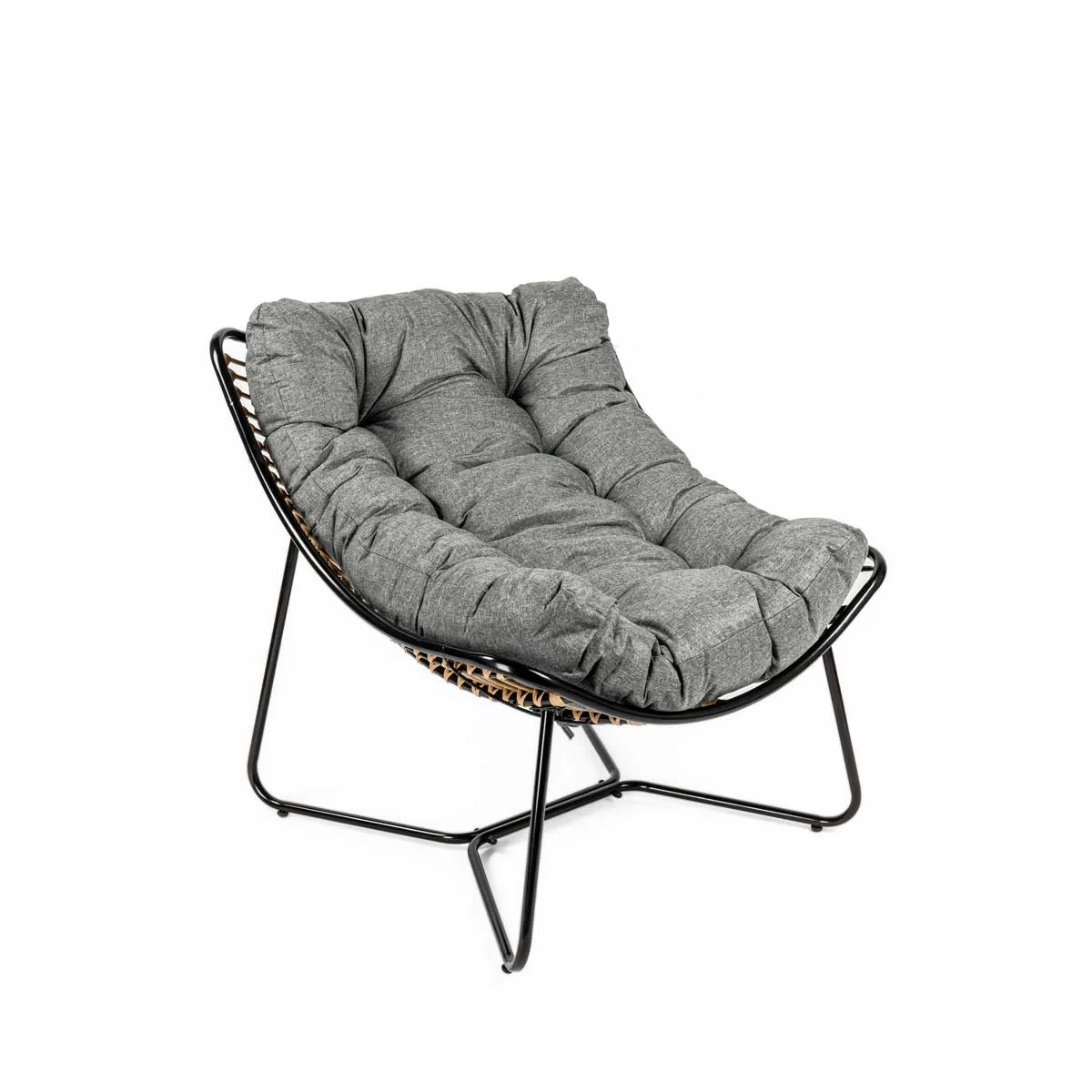 Cadeirão RELAX bubble em metal e rattan com almofada by hôma, photo 1