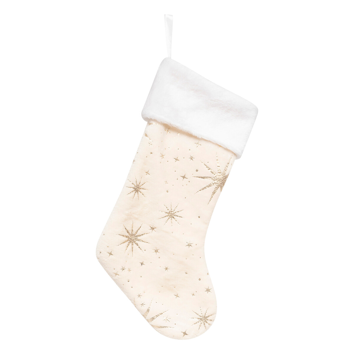 Bota de natal com estrelas marfim e dourado 45cm da hôma, fotografia 1