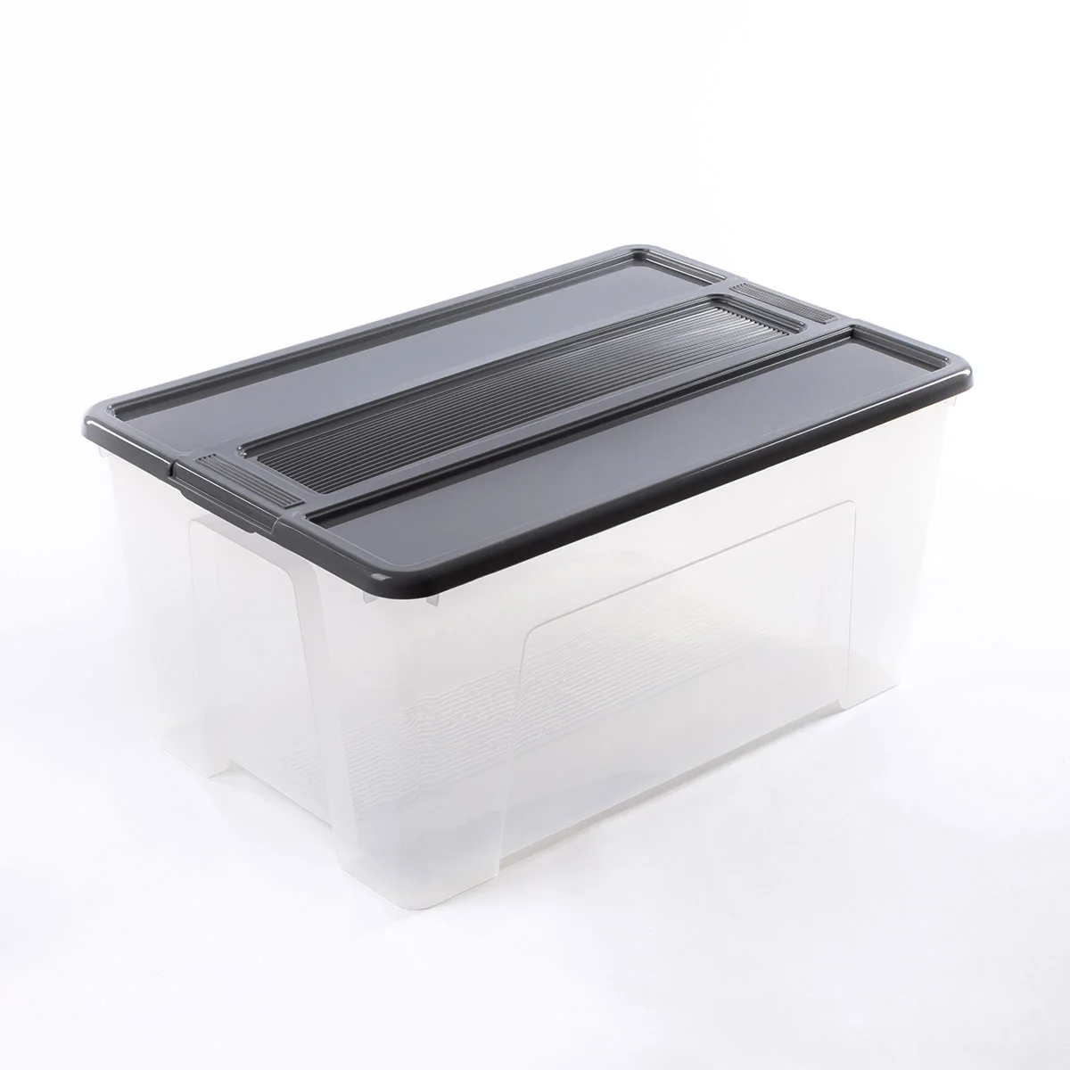 Caixa de arrumação TEX-BOX com tampa cinza 48l da hôma, fotografia 1