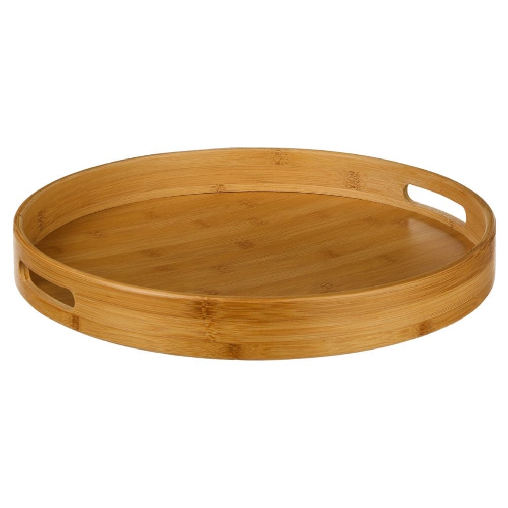 Tabuleiro redondo natural em bambu 40cm da hôma, fotografia 1