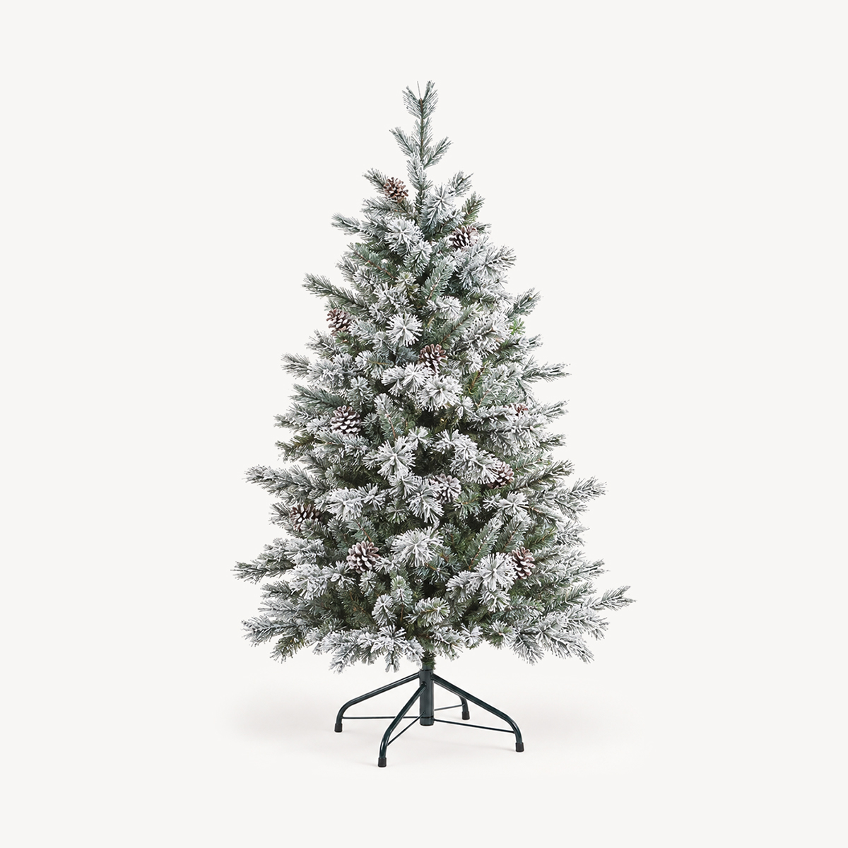 Árvore de natal YUKON verde efeito neve com pinhas 150cm da hôma, fotografia 1