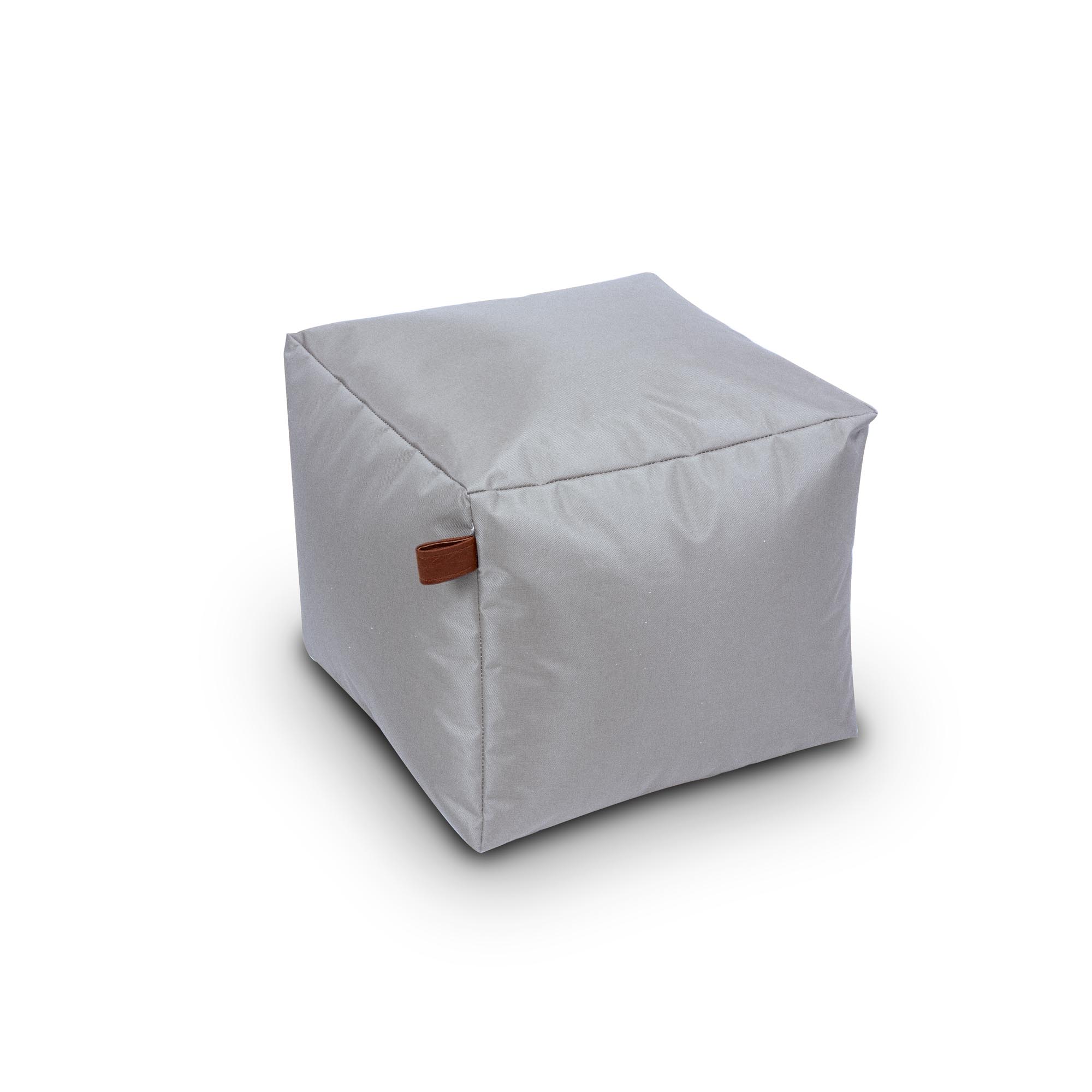 Pufe quadrado impermeável cinza 45x45cm da hôma, fotografia 1