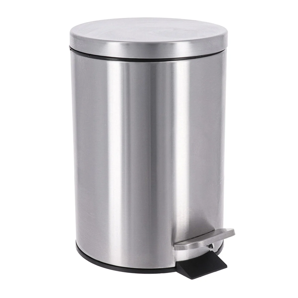 Balde wc prateado em aço inox 3l da hôma, fotografia 1