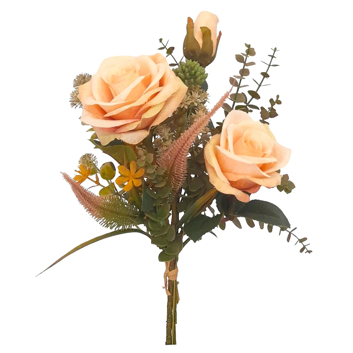 Bouquet rosas e eucalipto salmão 40cm da hôma, fotografia 1