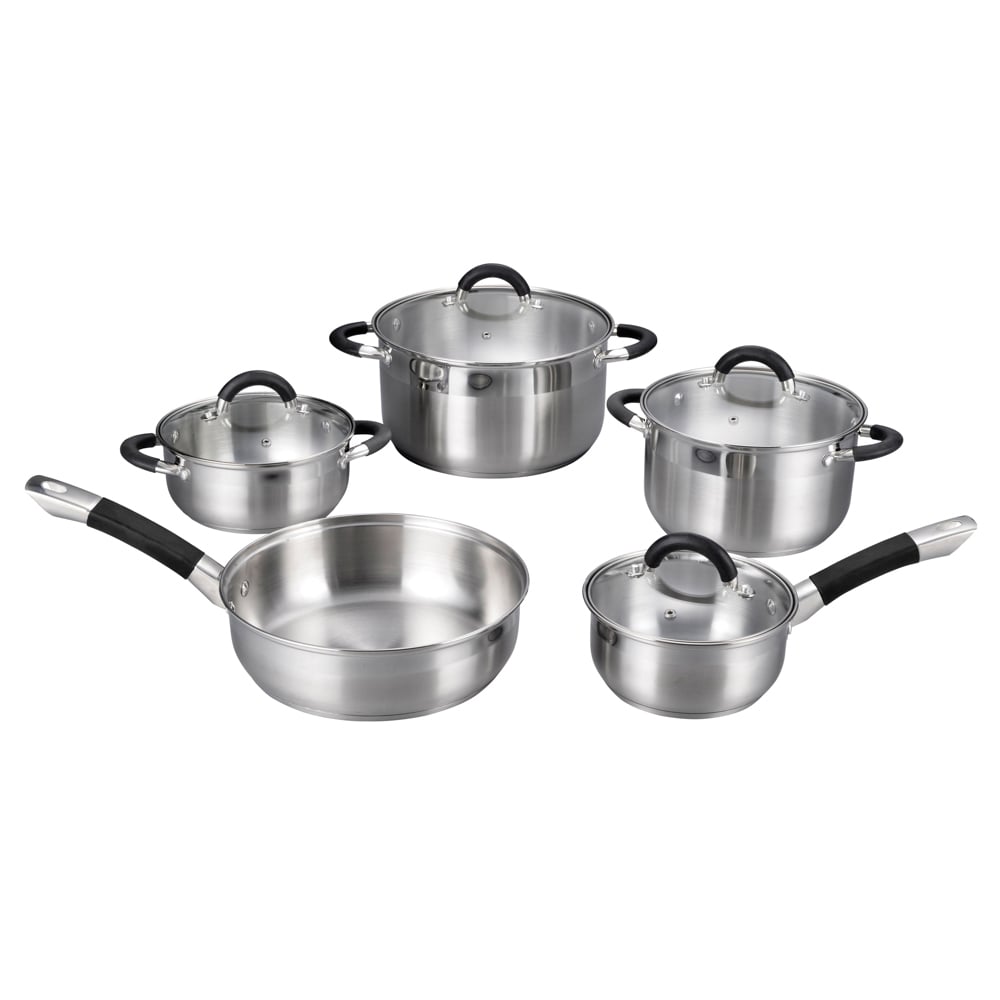 Trem de cozinha com 5 peças em inox com tampa da hôma, fotografia 1
