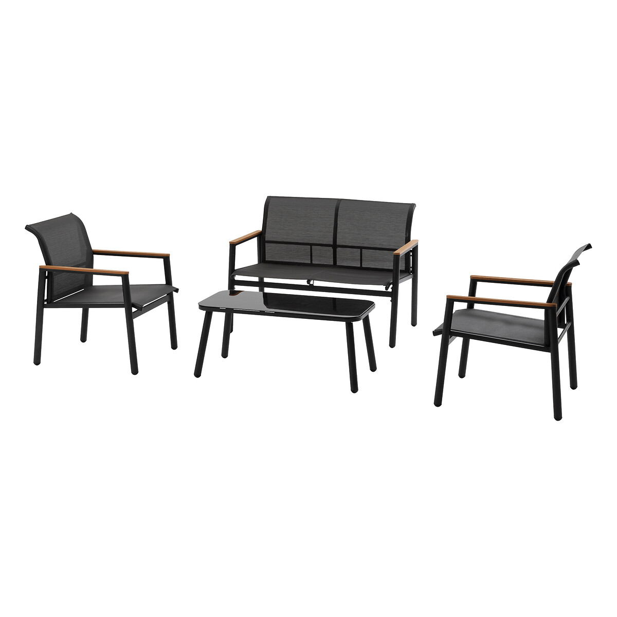 Conjunto de jardim RELAX 4 lugares cinza escuro da hôma, fotografia 1