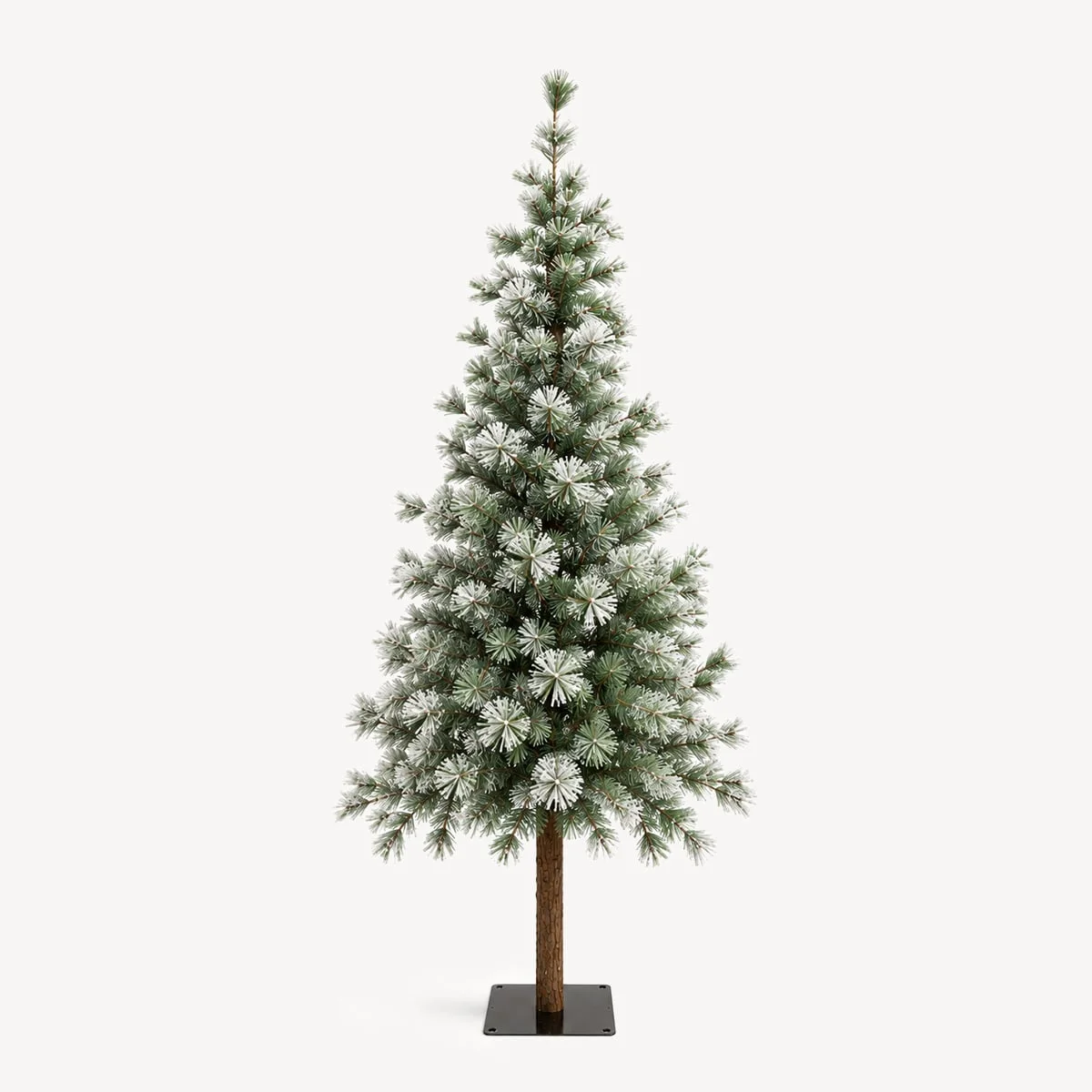 Árvore de natal nordstar neve com tronco madeira 180cm da hôma, fotografia 1