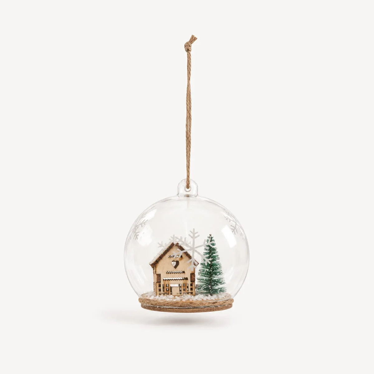Bola de natal casinha/floco 8cm da hôma, fotografia 1
