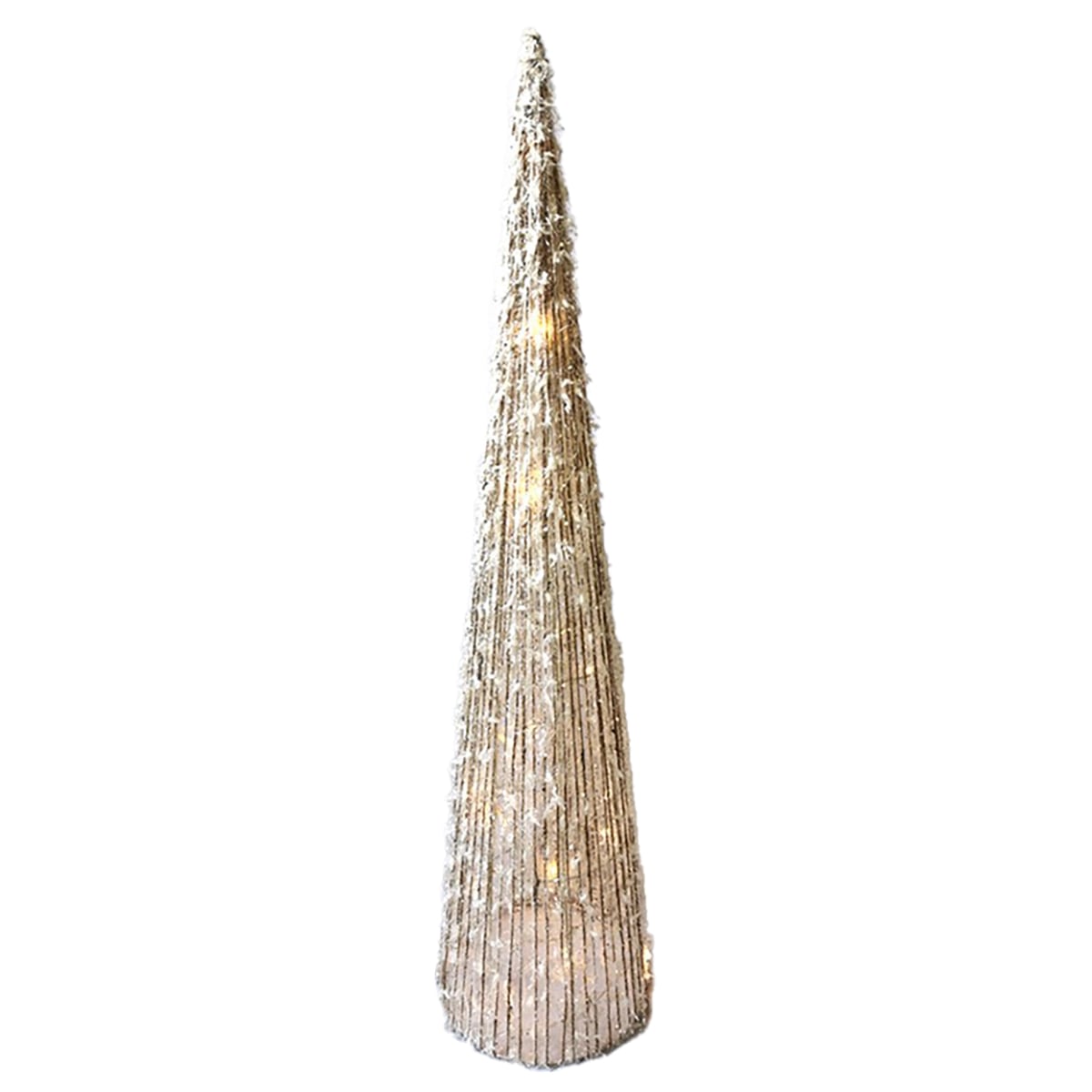 Cone decorativo dourado com led 80cm da hôma, fotografia 1