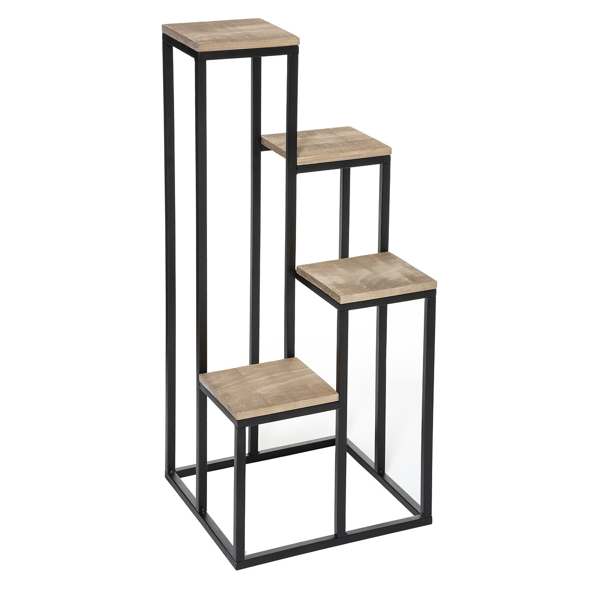 Suporte para 4 plantas preto e bege em metal e madeira by hôma, photo 1