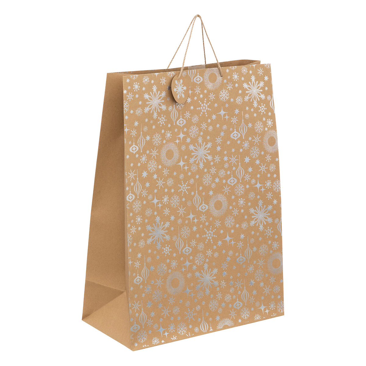 Saco de oferta decorativo holo castanho kraft 45,5cm by hôma, photo 1