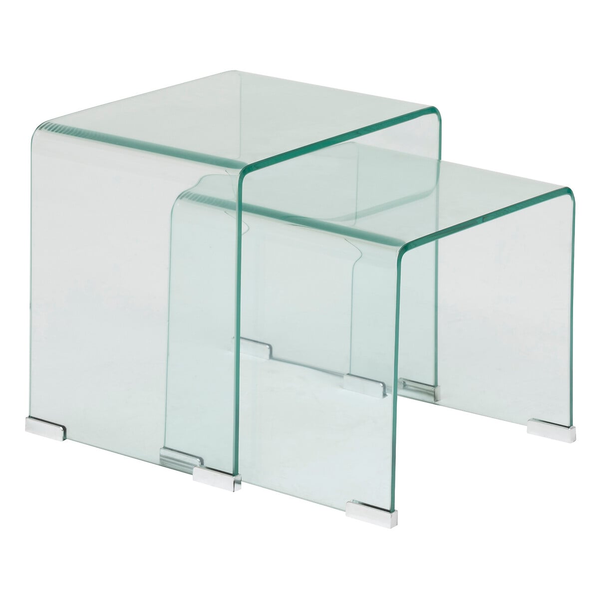 Conjunto de 2 mesas de apoio transparentes 51x30x47cm da hôma, fotografia 1