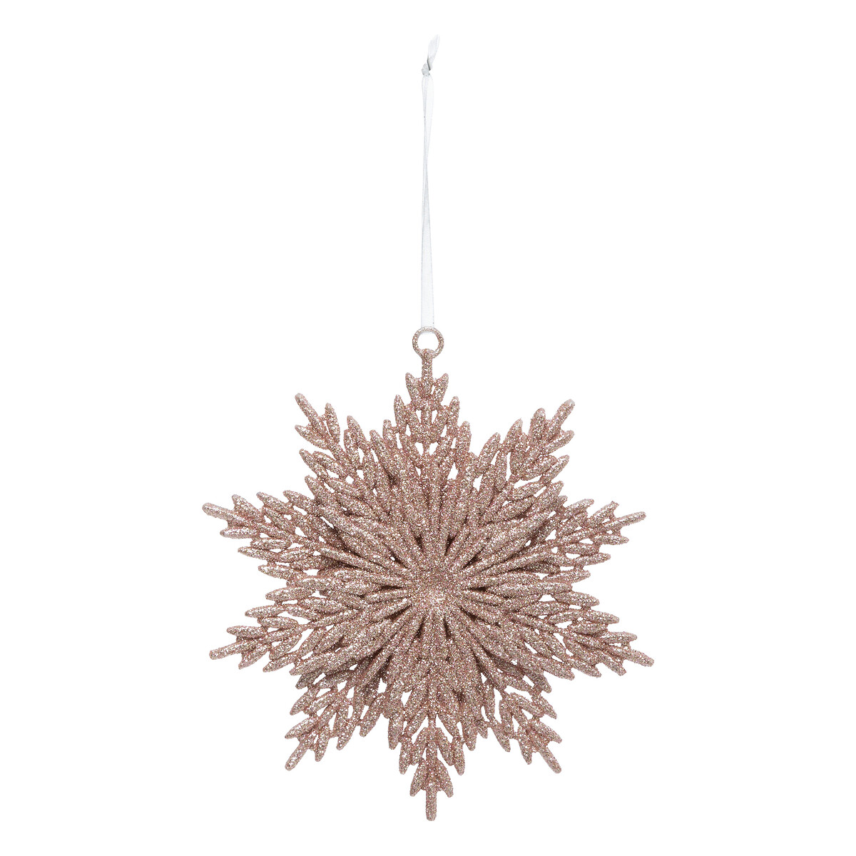 Pendurante de floco de neve rosa com glitter 12cm by hôma, photo 1