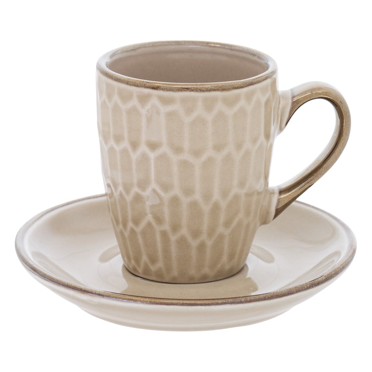 Conjunto de 2 chávenas de café ELLA bege 9cl by hôma, photo 1