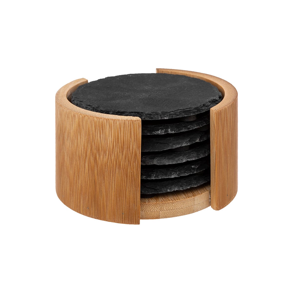 Conjunto de 6 bases ardósia com suporte em bambu da hôma, fotografia 1