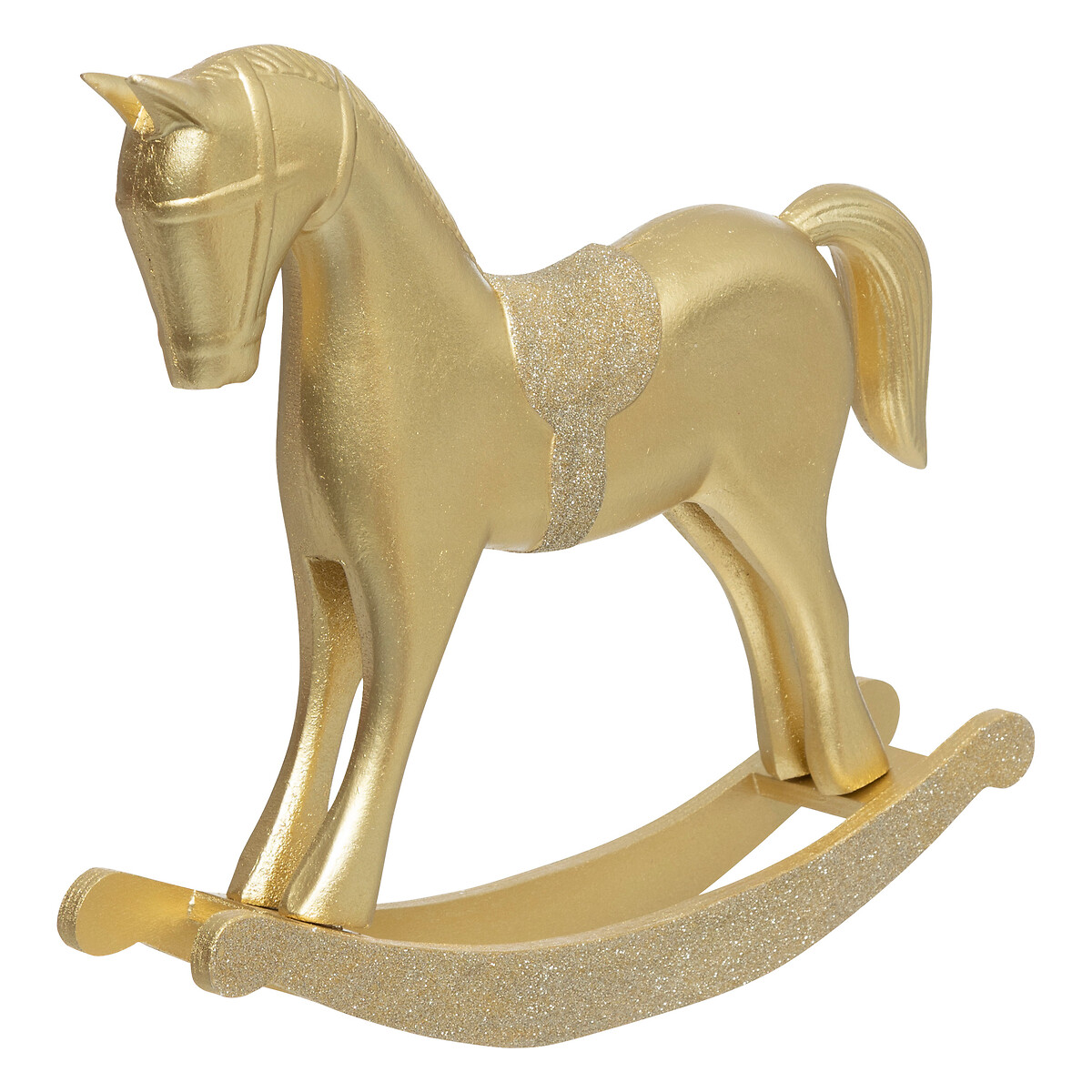 Cavalo decorativo em madeira dourado da hôma, fotografia 1