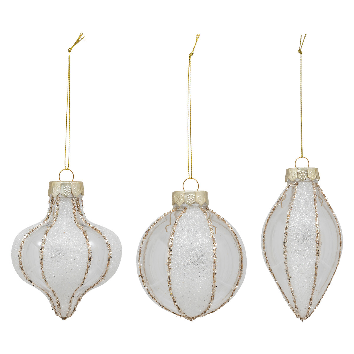 Conjunto de 3 pendurantes branco e dourado 24x8cm by hôma, photo 1