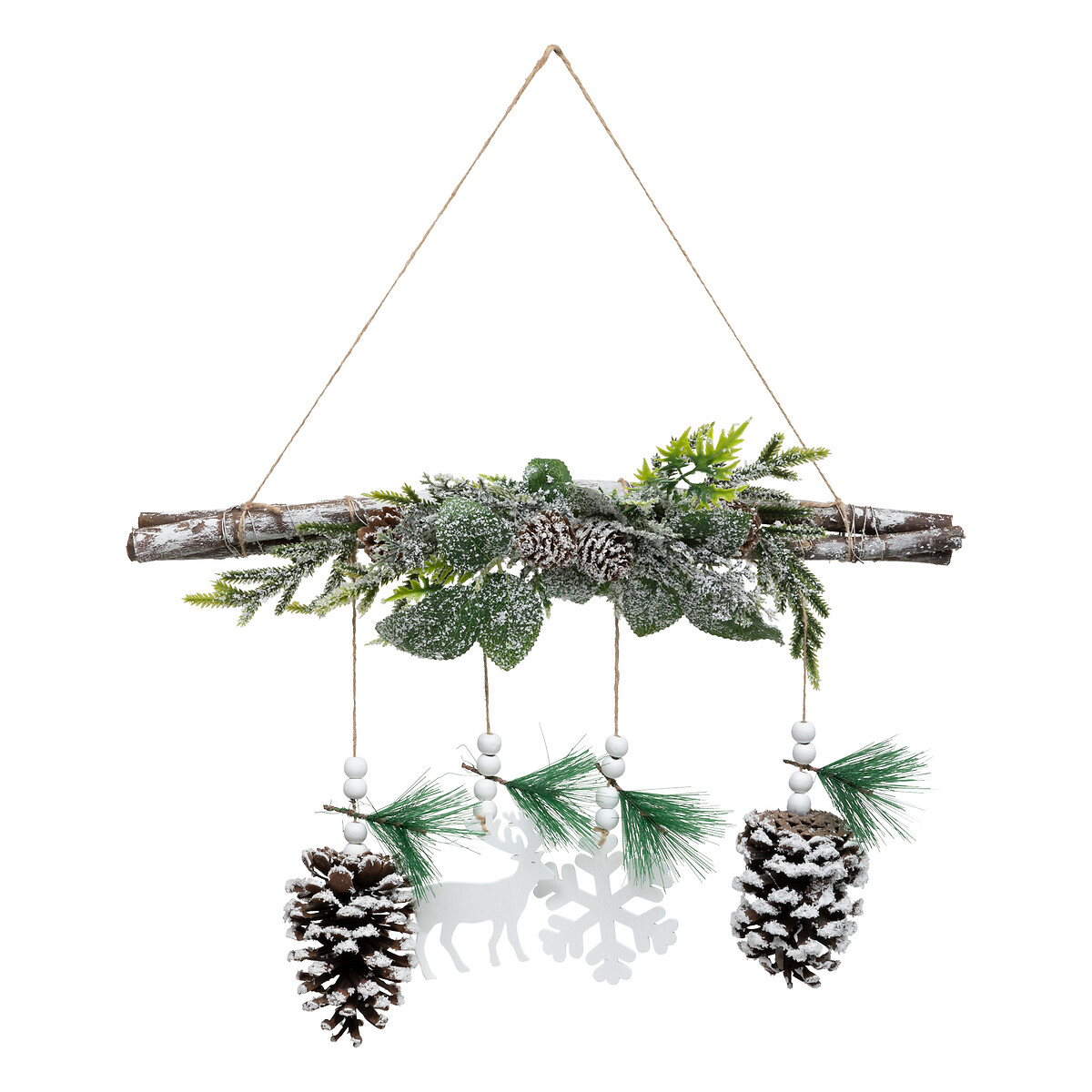 Suspensão com ramo e QUATRO pendentes castanho e verde 26x6x40cm da hôma, fotografia 1