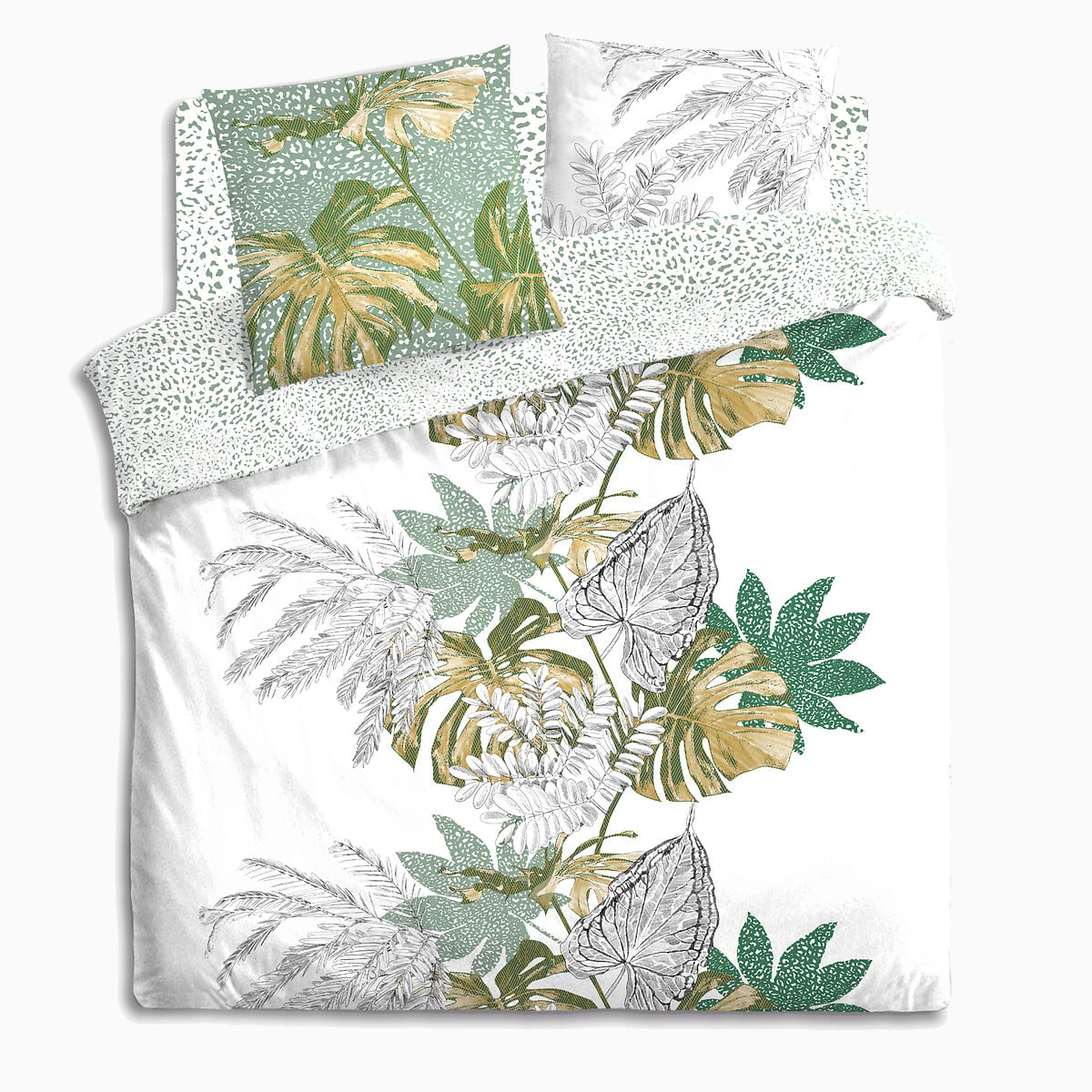 Capa de edredão e 2 capas de almofada monstera 220x240cm da hôma, fotografia 1