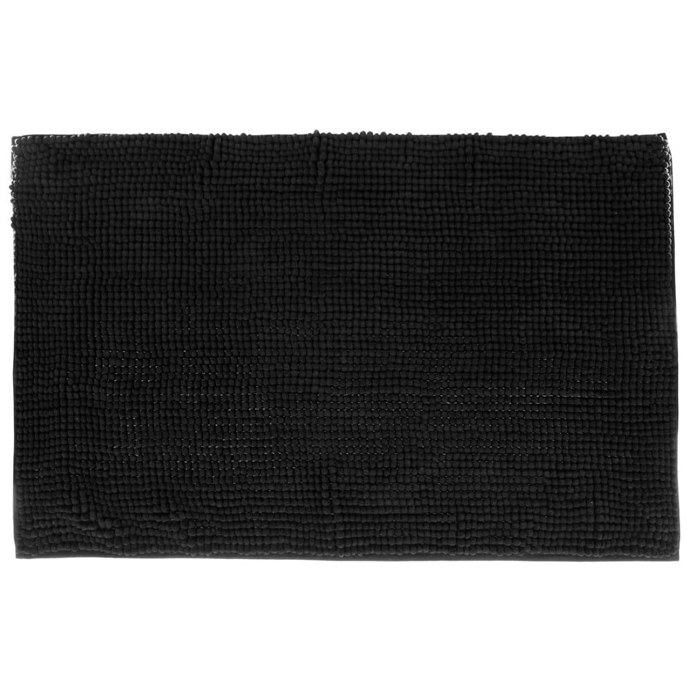 Tapete wc chenille preto 80x50cm da hôma, fotografia 1
