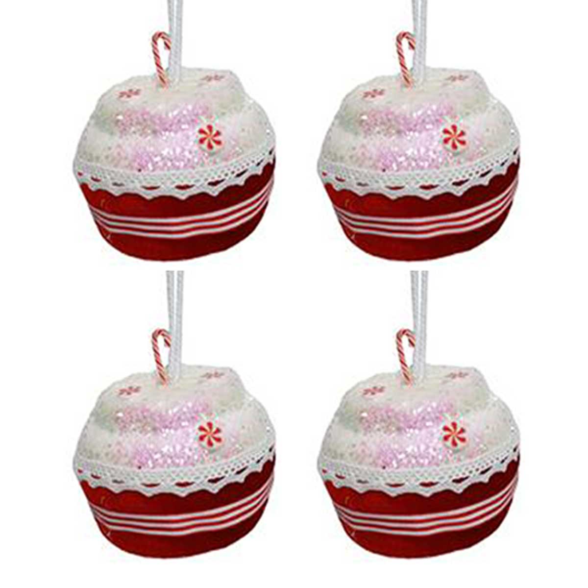 Conjunto de 4 pendurante cupcake vermelho e iridescente 8cm by hôma, photo 1