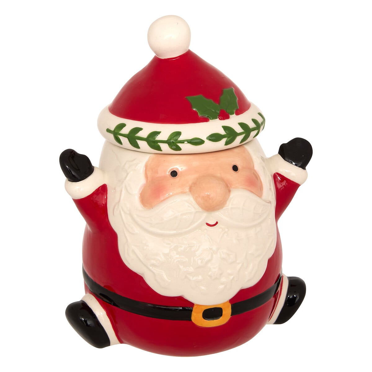 Frasco para biscoitos vermelho pai natal 23,5cm da hôma, fotografia 1