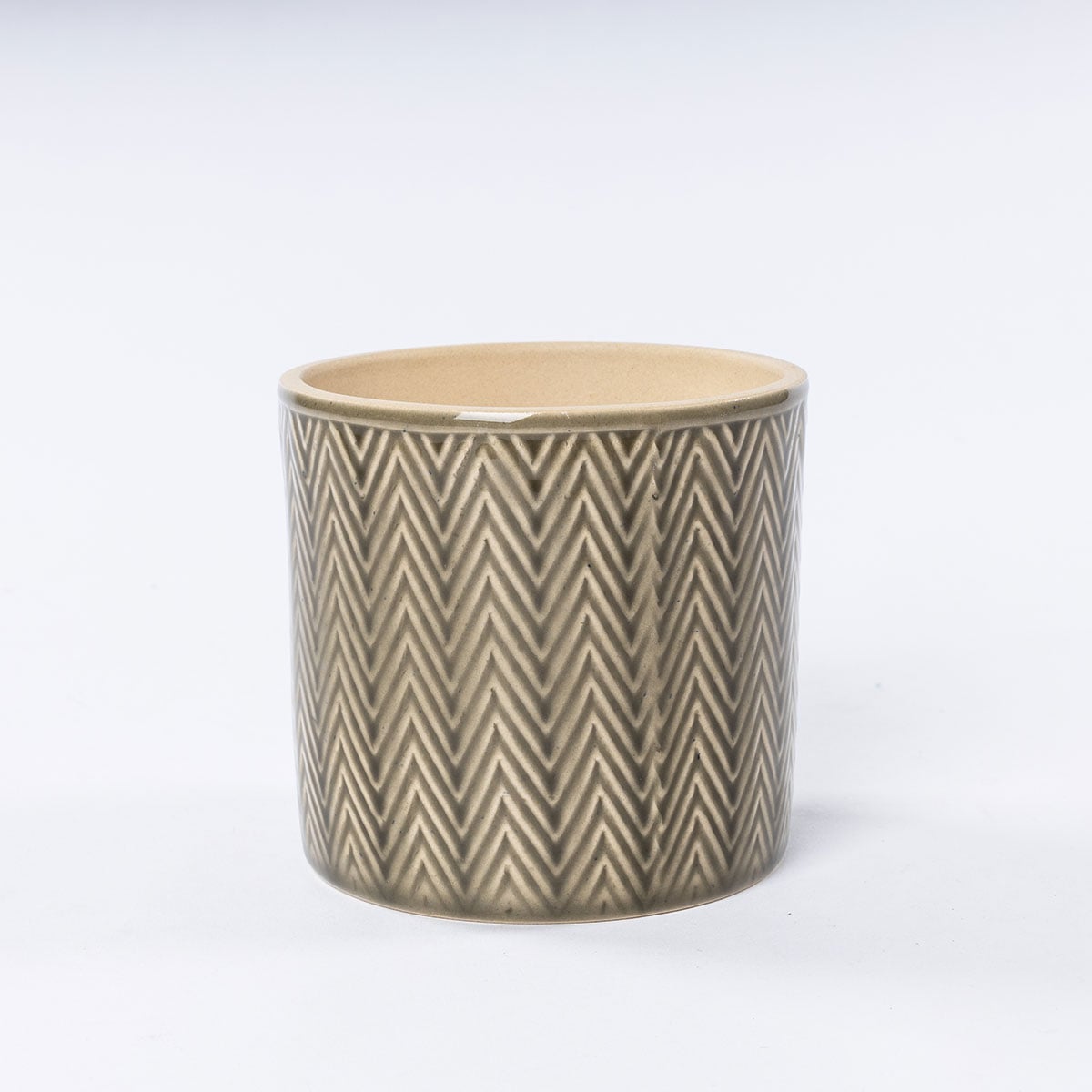 Vaso de cerâmica ZIG ZAG verde seco 11cm by hôma, photo 1