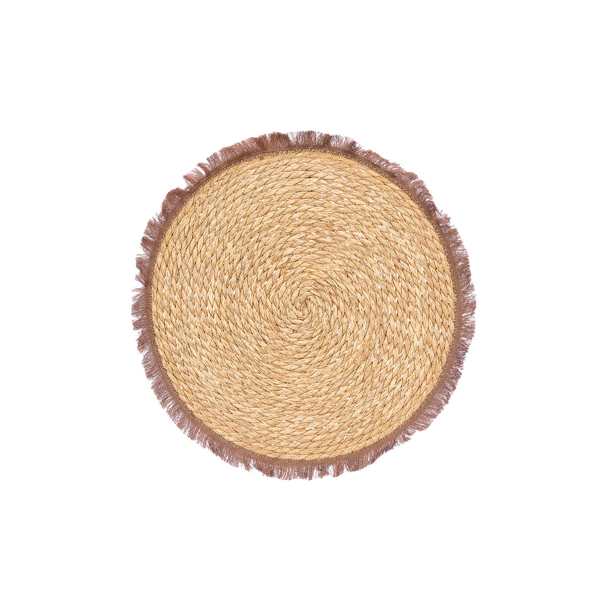 Individual de mesa com franjas castanho 41cm da hôma, fotografia 1