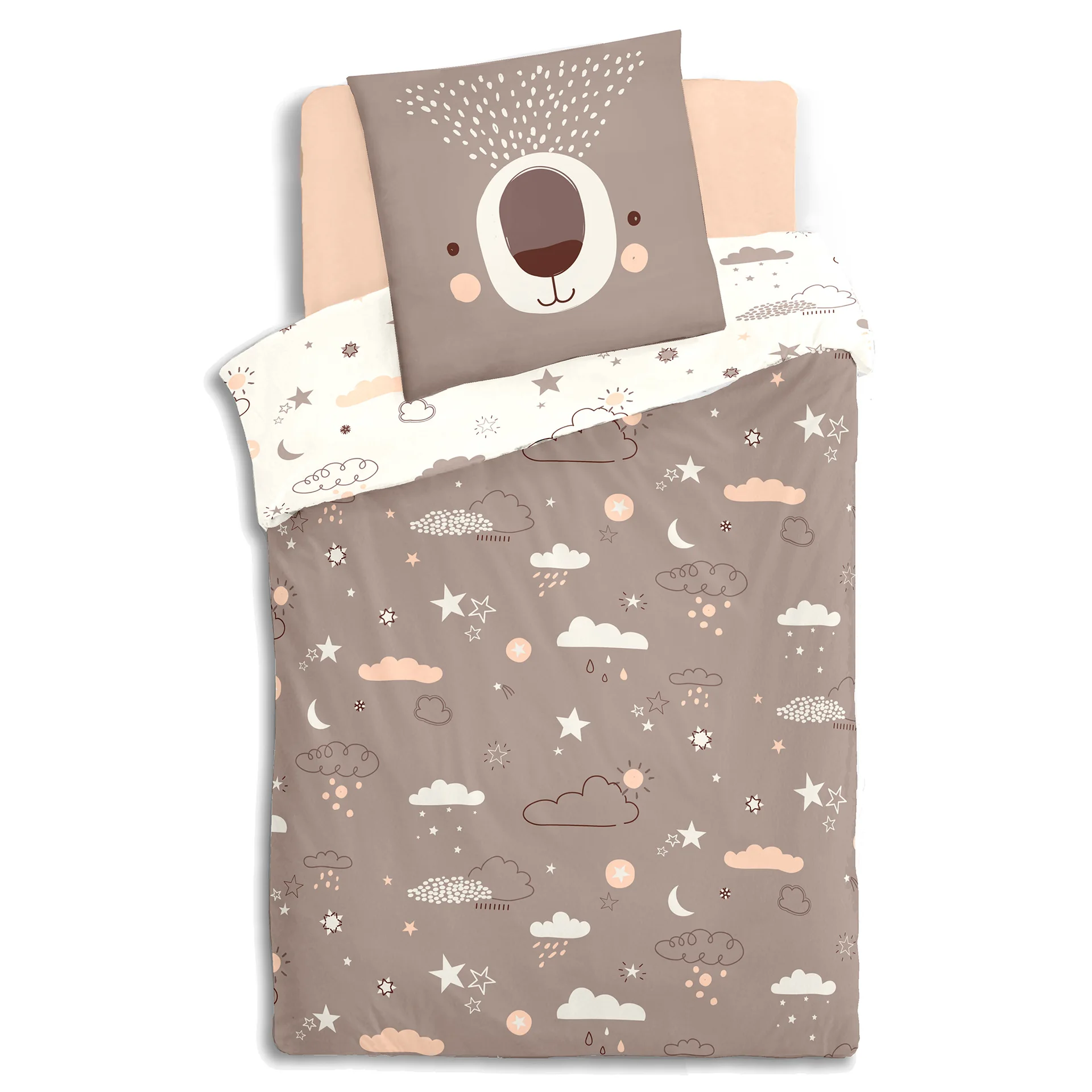 Capa de edredão e capa de almofada urso reversivel 140x200cm da hôma, fotografia 1