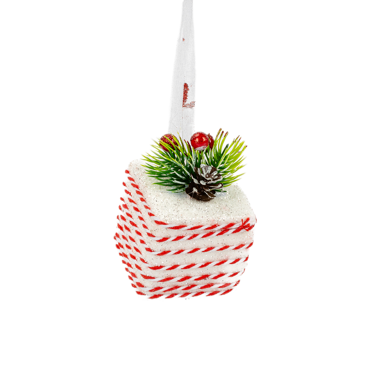 Caixa presente vermelho e branco da hôma, fotografia 1