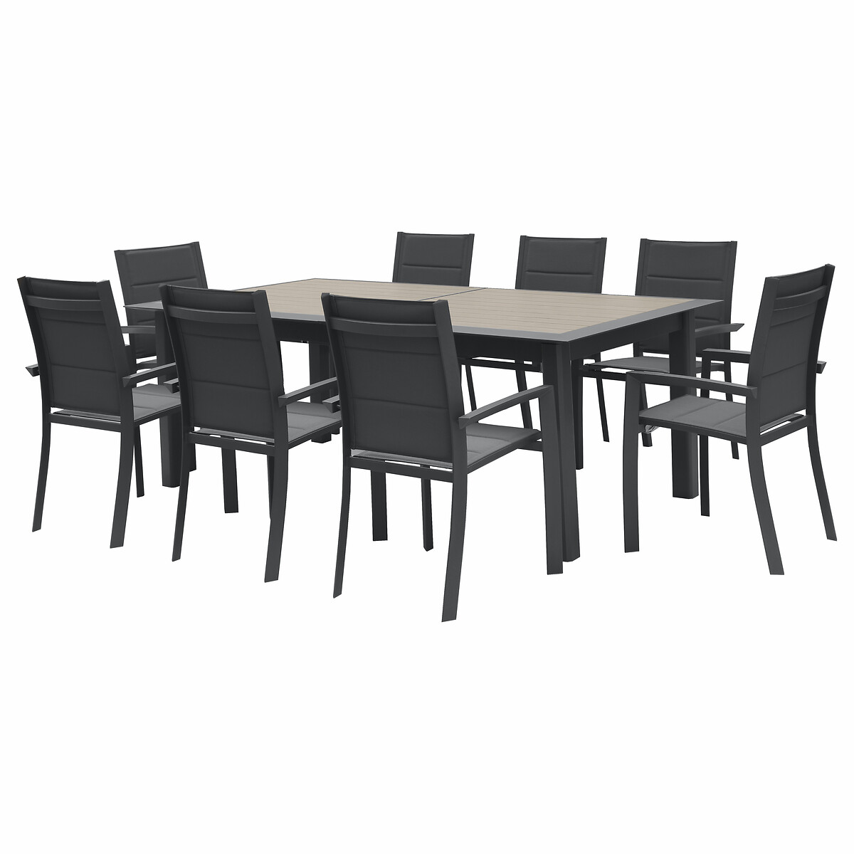 Mesa ALLURE extensível graphite em alumínio efeito madeira by hôma, photo 1