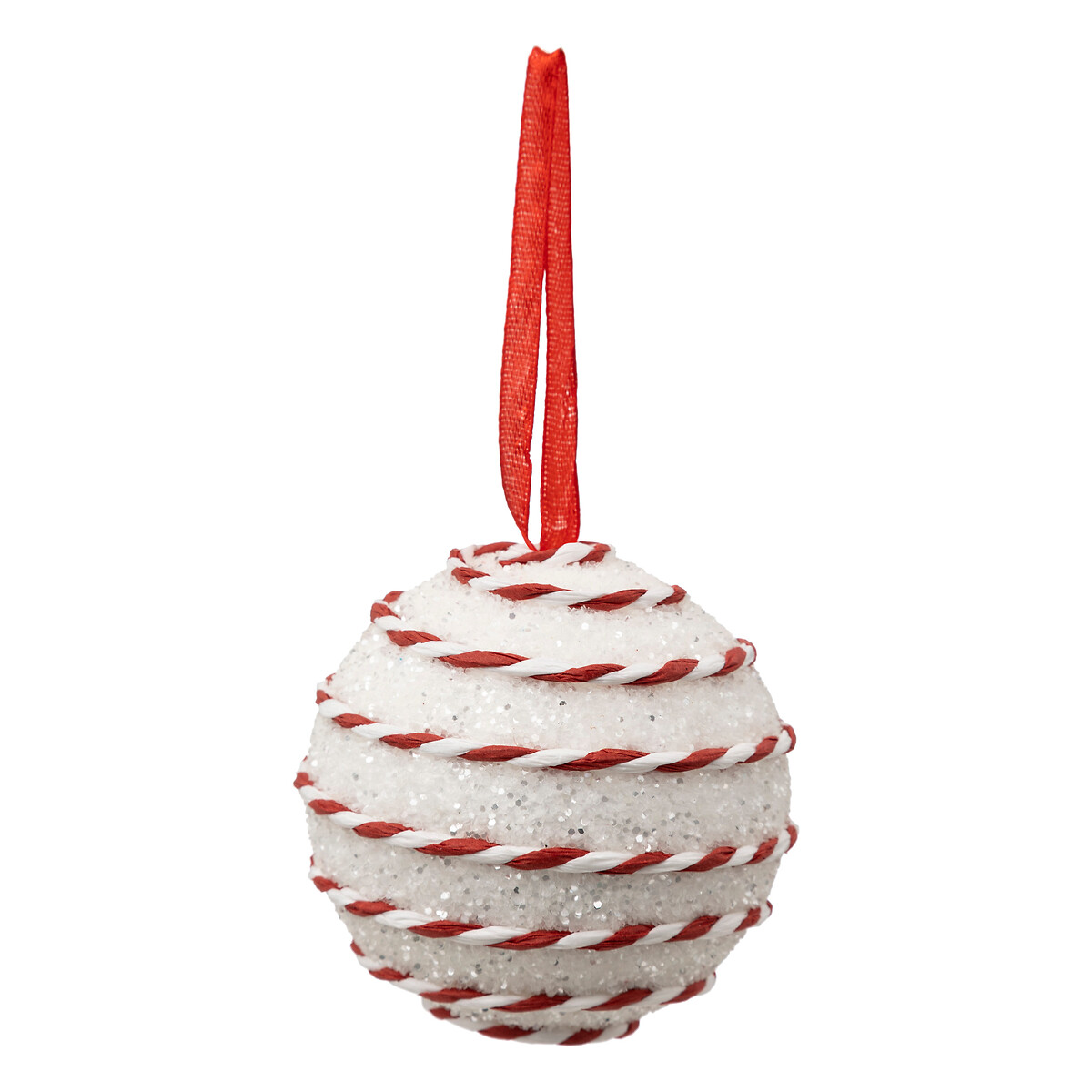Pendurante bola branca com cordão vermelho 8cm by hôma, photo 1