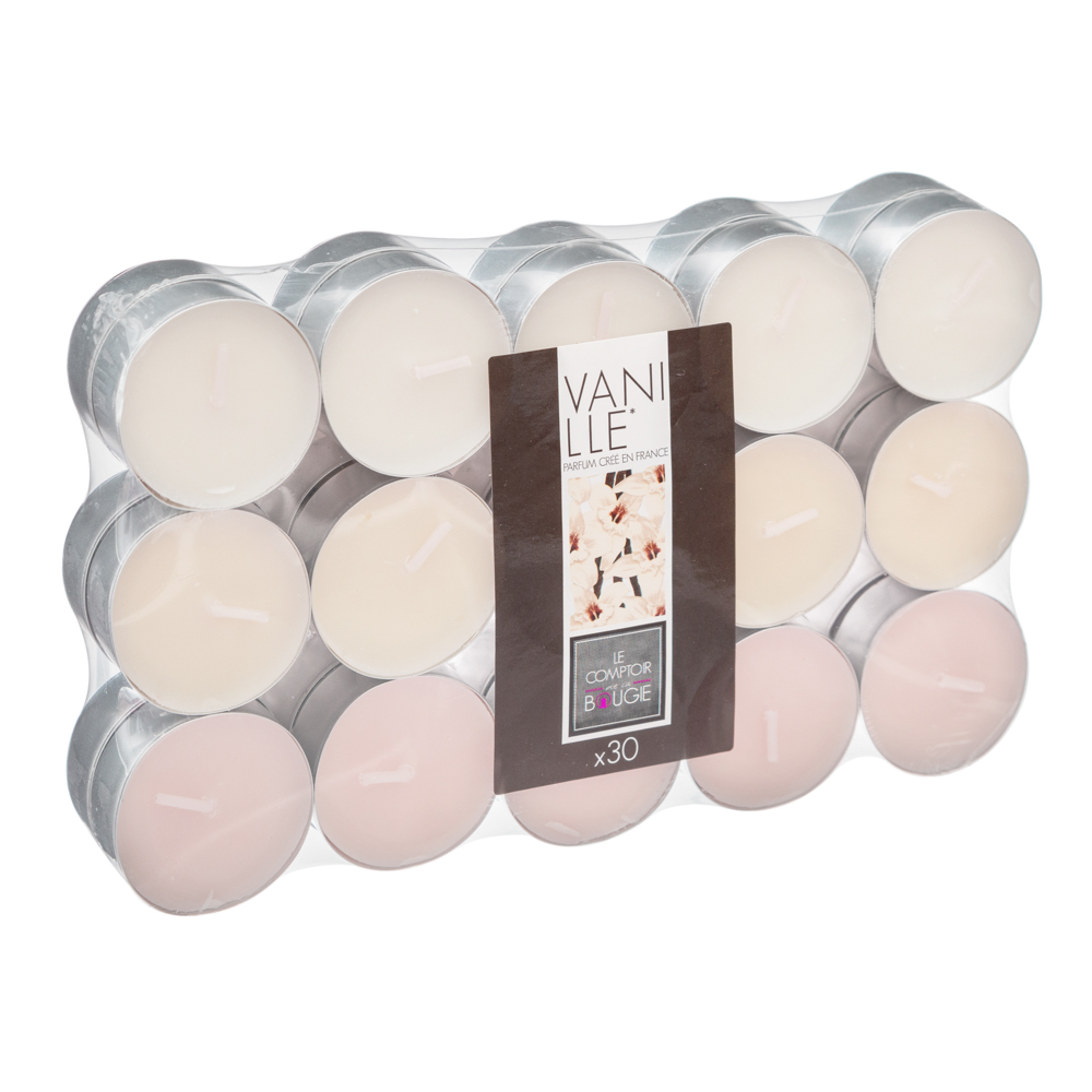 Conjunto de 30 velas tealights baunilha da hôma, fotografia 1