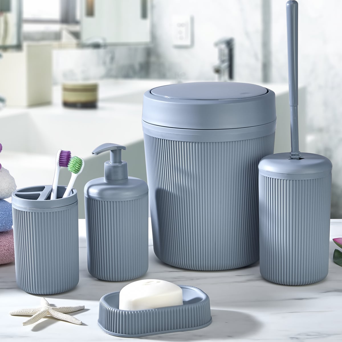 Conjunto de 5 peças wc ALESTA cinza da hôma, fotografia 1