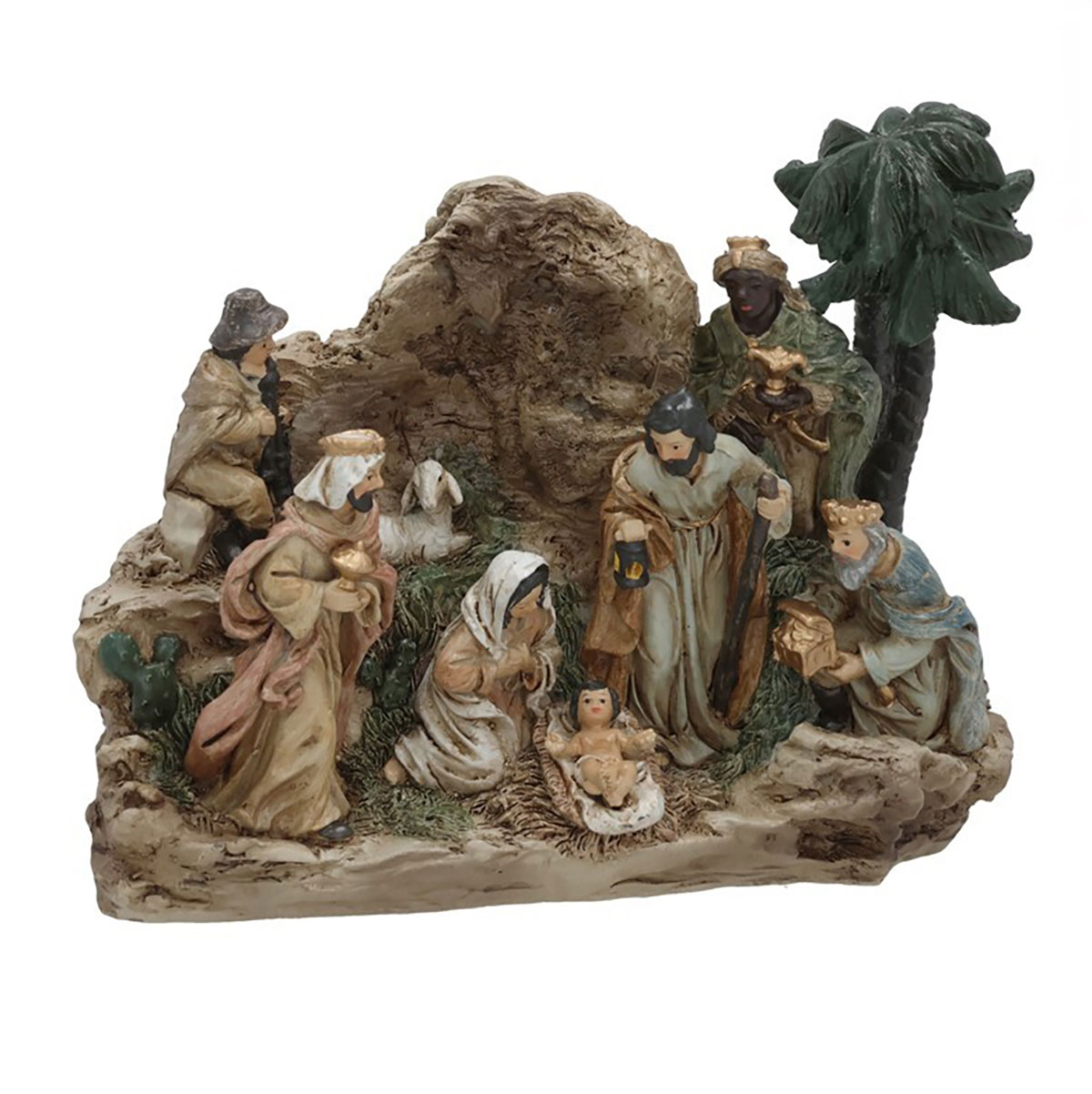Presépio gruta com palmeira e 8 figuras da hôma, fotografia 1