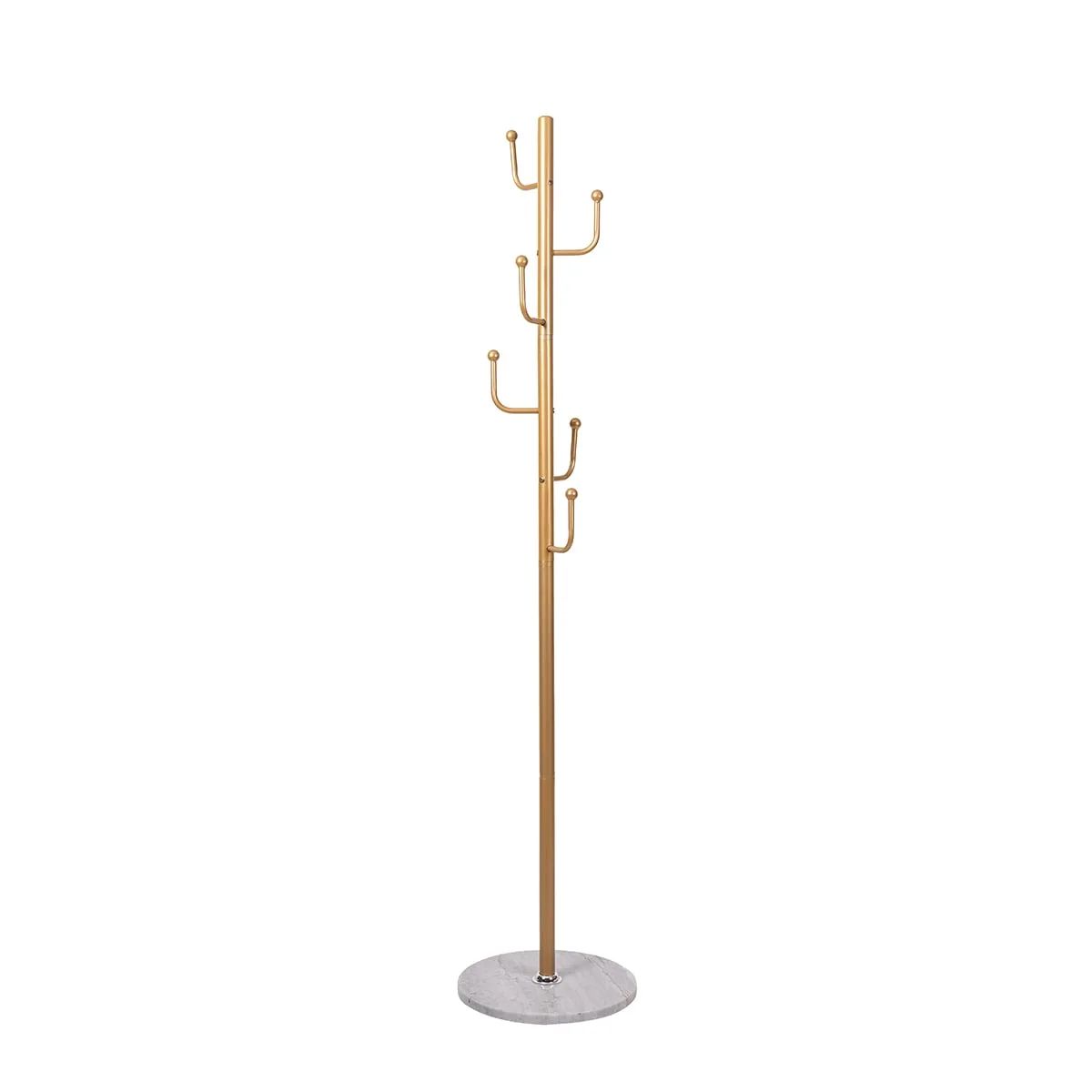 Cabide de pé com 6 ganchos dourado e base em mármore 177cm by hôma, photo 1