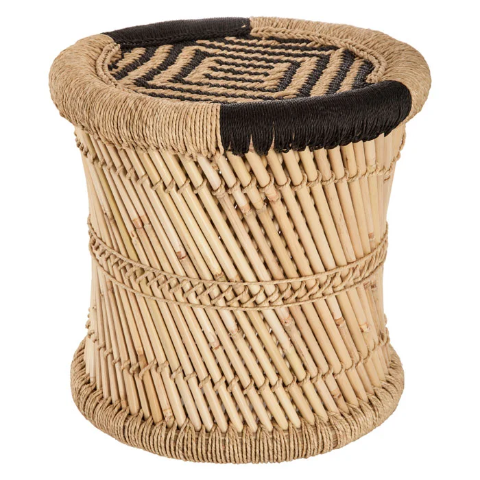Banco castanho em bambu 38cm da hôma, fotografia 1