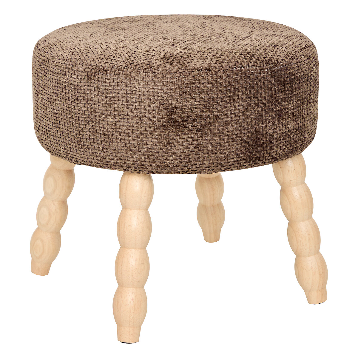 Tamborete SPOLO castanho em chenille 38x38x39cm by hôma, photo 1