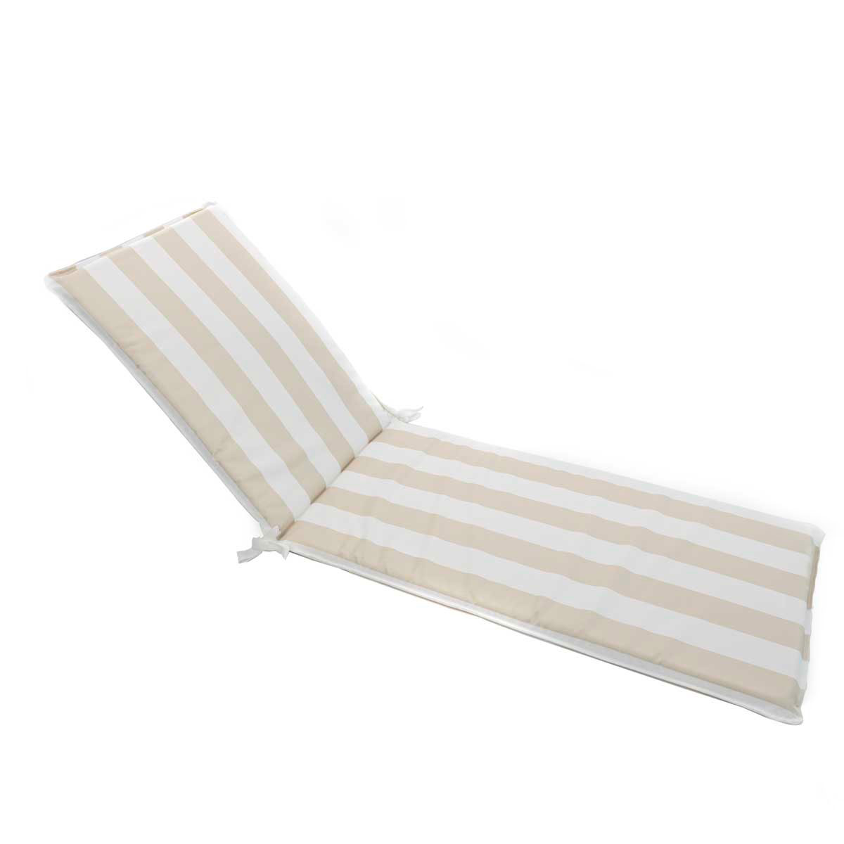 Coxim para espreguiçadeira riscas branco e bege da hôma, fotografia 1
