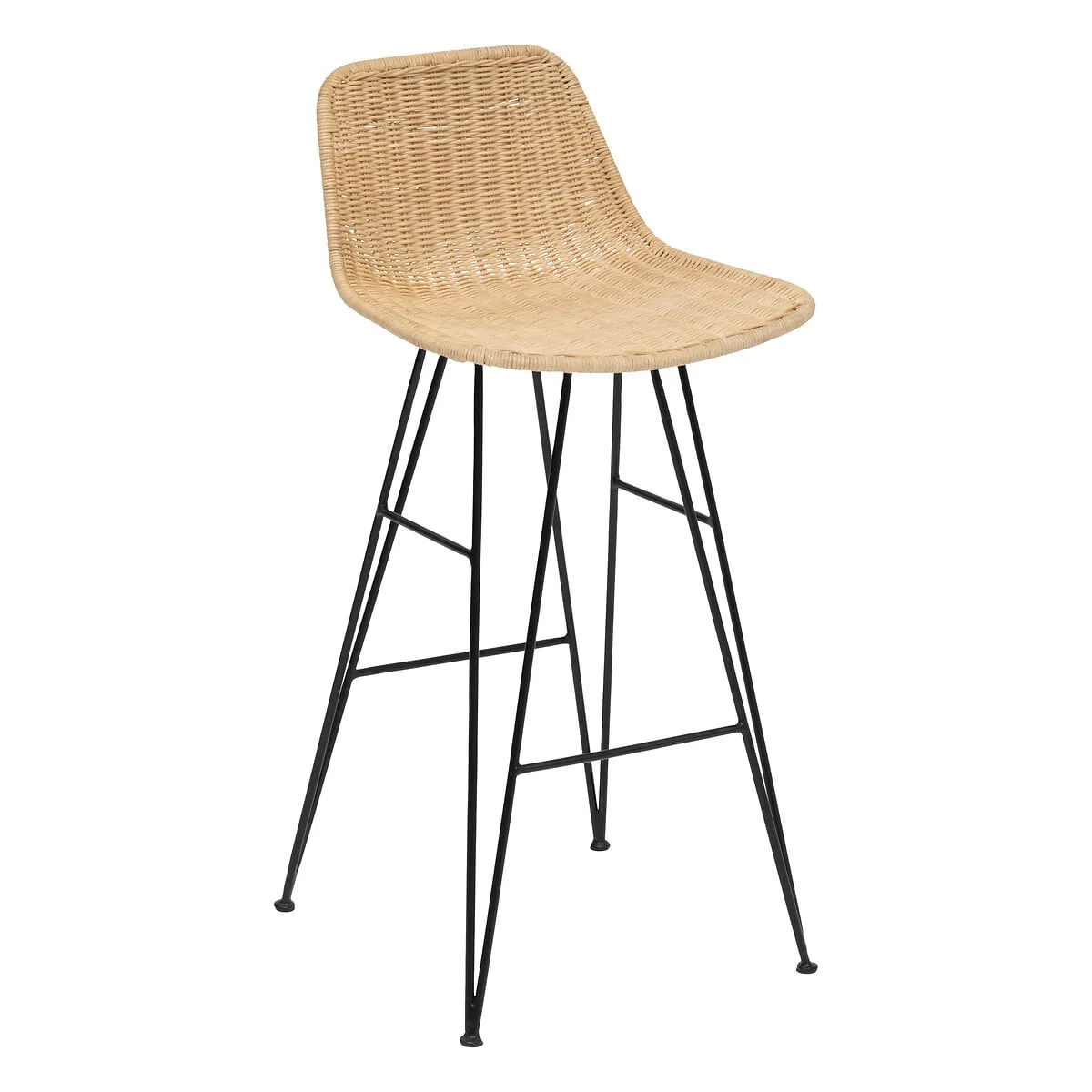 Banco de bar rattan MAY bege 43x43x90cm by hôma, photo 1