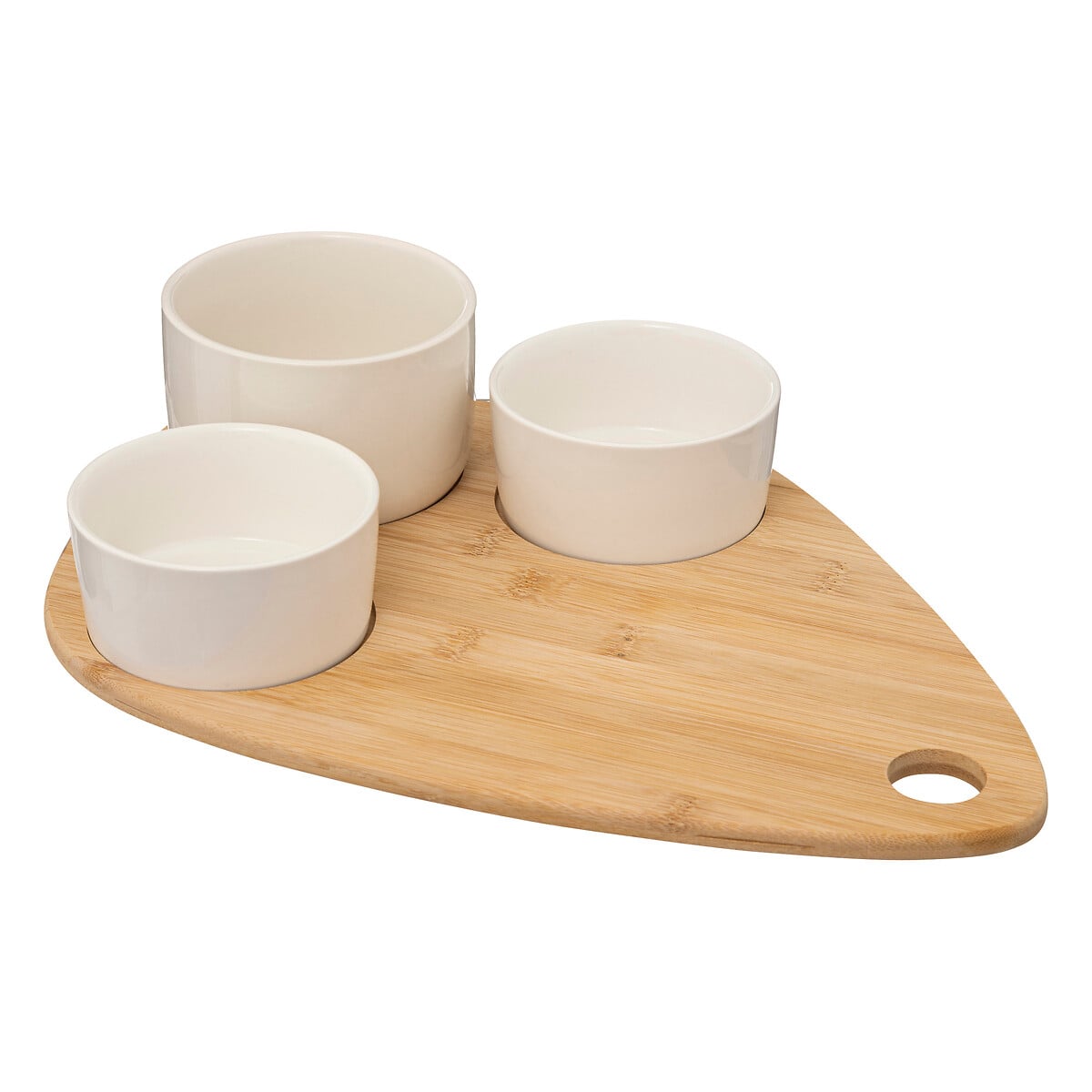Conjunto de 3 taças para aperitivos com tabuleiro em bambu by hôma, photo 1