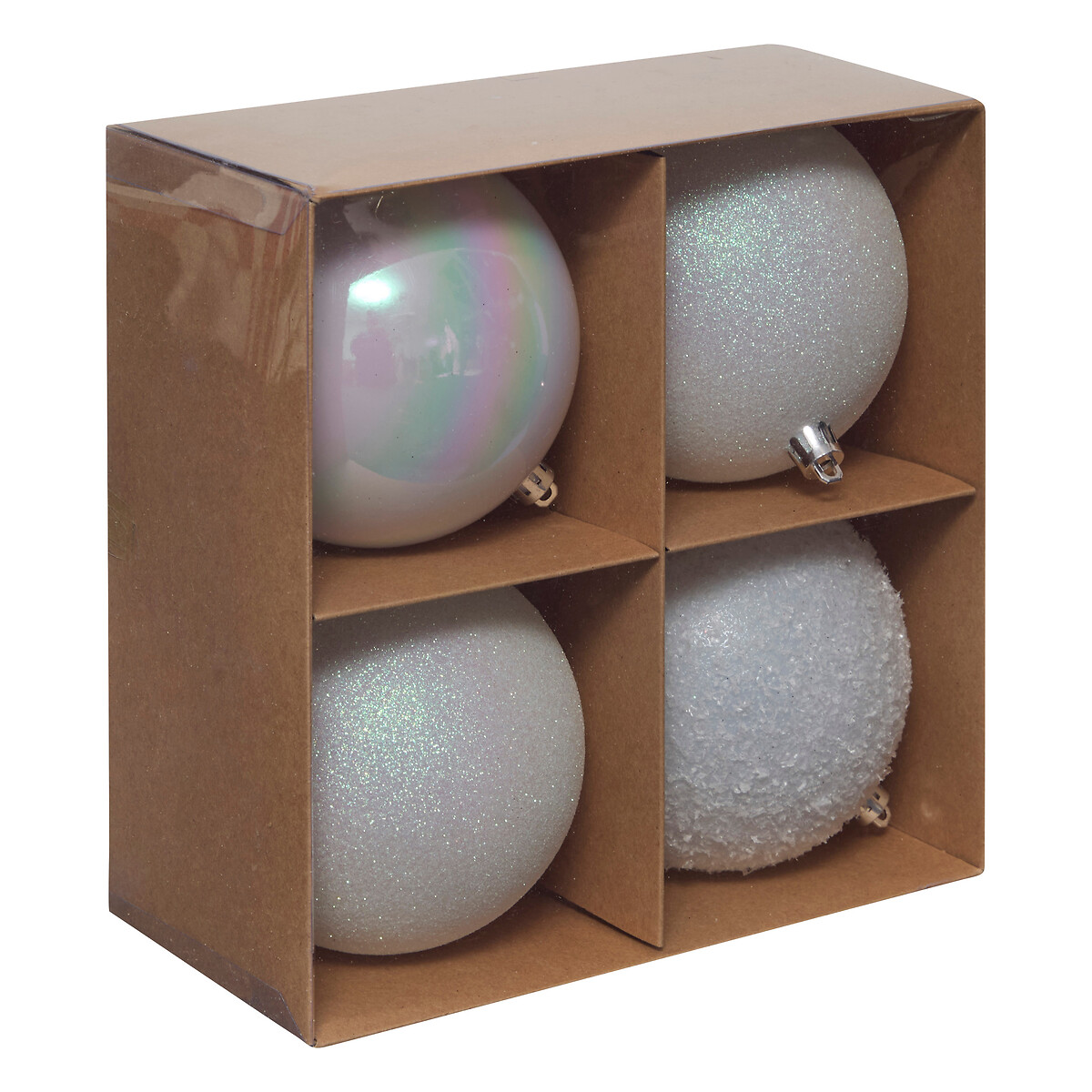 Conjunto de 4 bolas de natal D10cm da hôma, fotografia 1