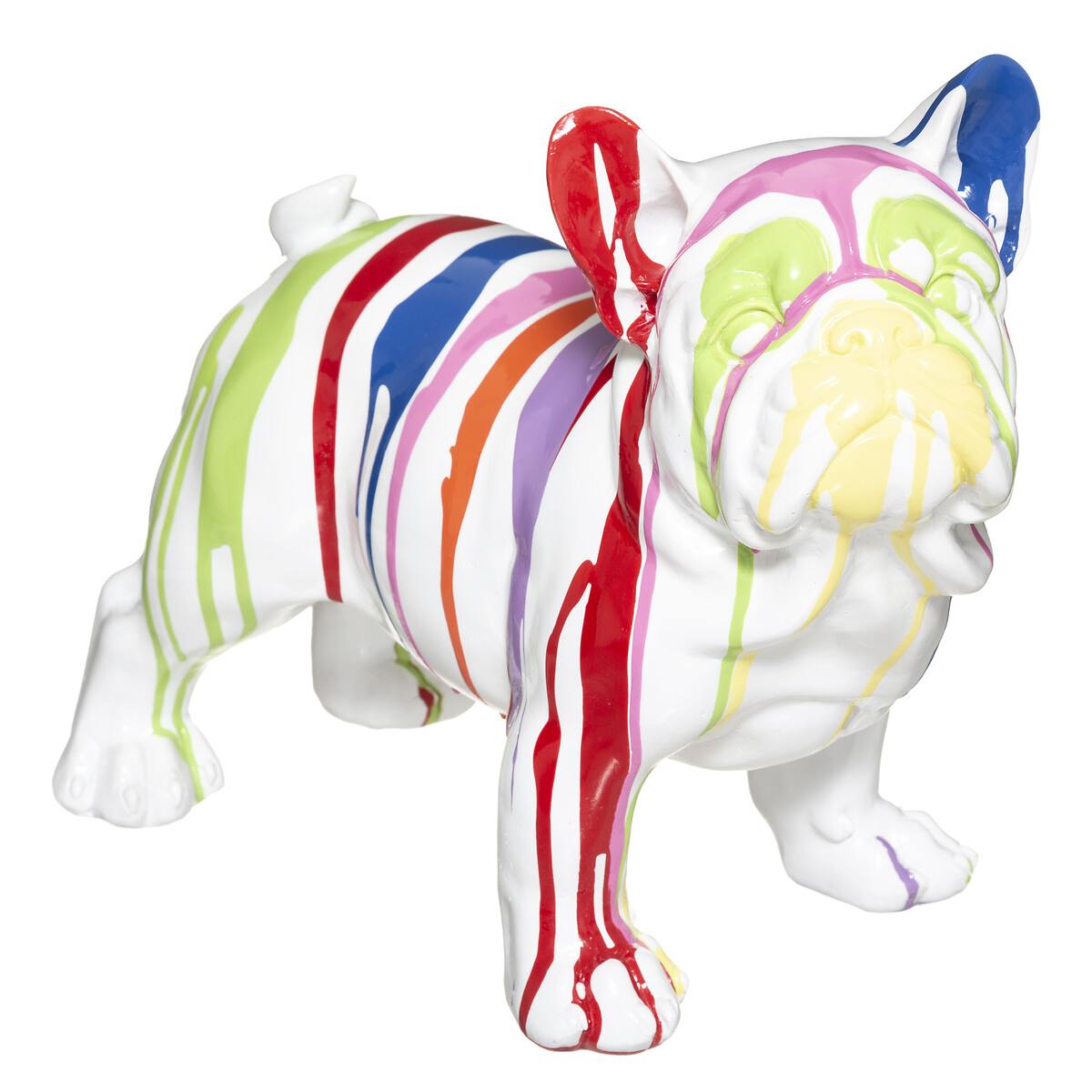 Figura cão branco com riscas coloridas da hôma, fotografia 1