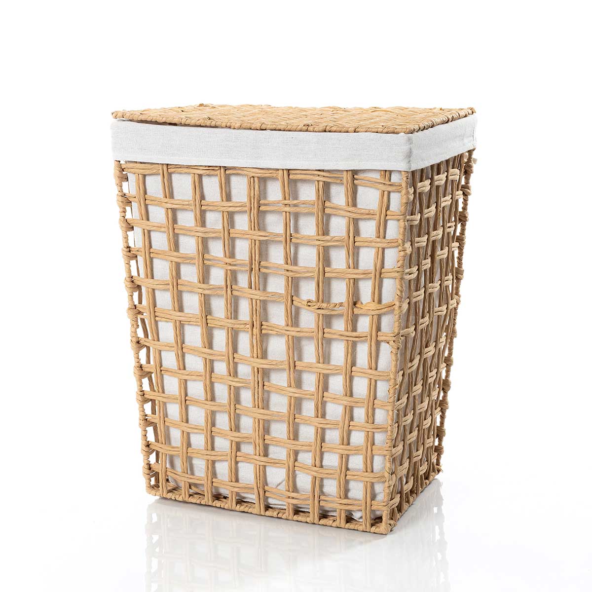 Cesto de roupa wc natural e linho 56cm da hôma, fotografia 1