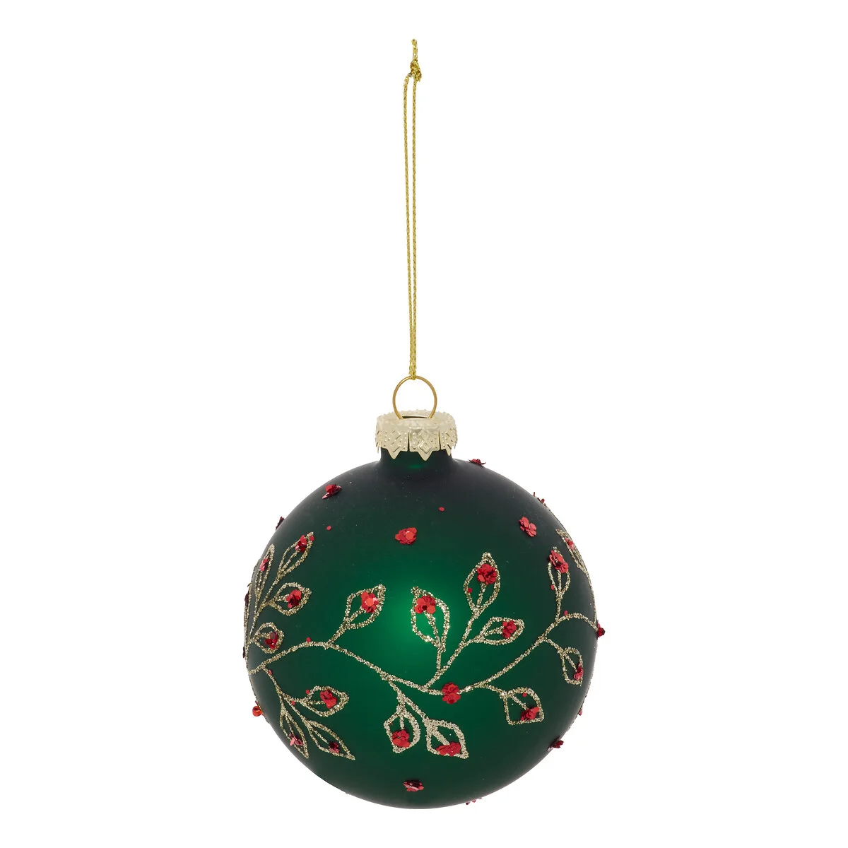 Bola de natal ramos verde 8cm da hôma, fotografia 1