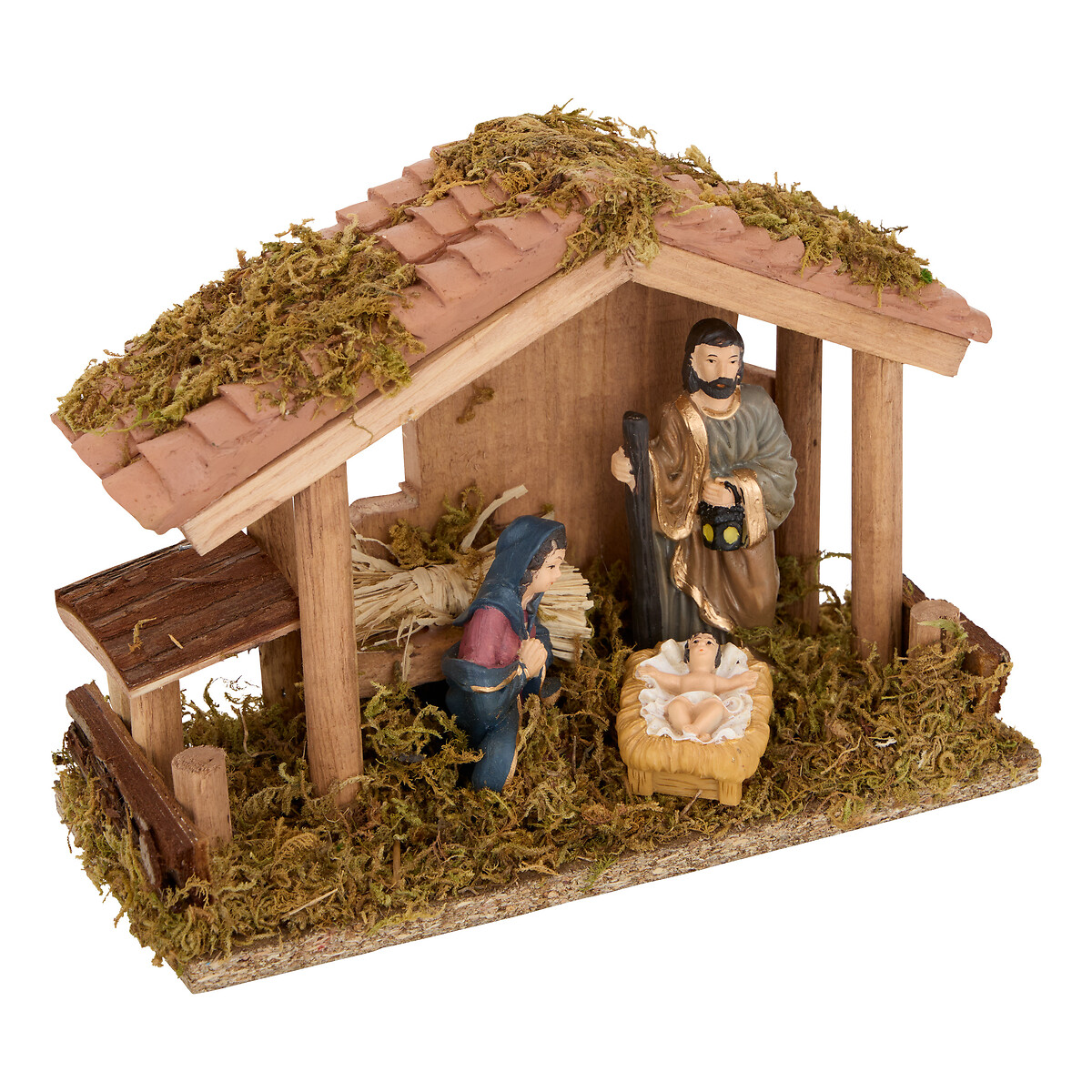Presépio com cabana e 3 figuras 20x9x15cm da hôma, fotografia 1
