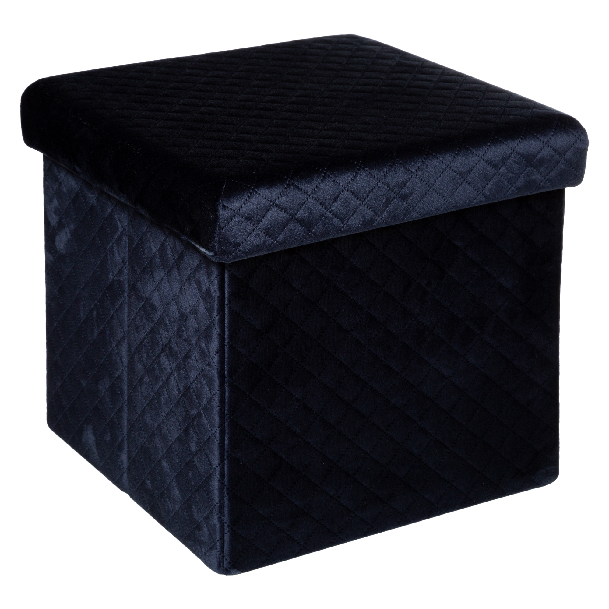 Pufe Mixmodul Em Veludo Azul Marinho 31x31cm da hôma, fotografia 1