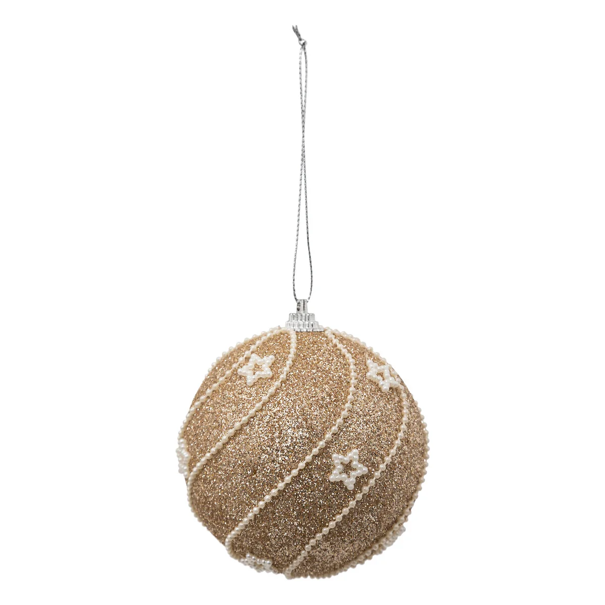 Bola dourada com glitter 8cm da hôma, fotografia 1