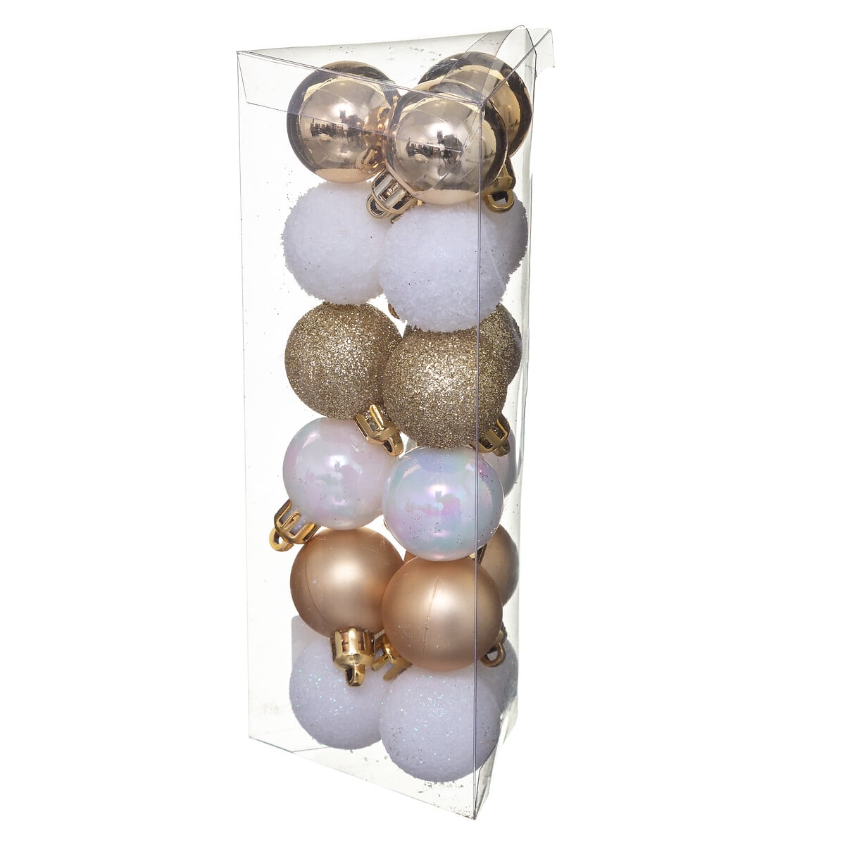 Conjunto de 18 bolas branco e dourado 3cm da hôma, fotografia 1