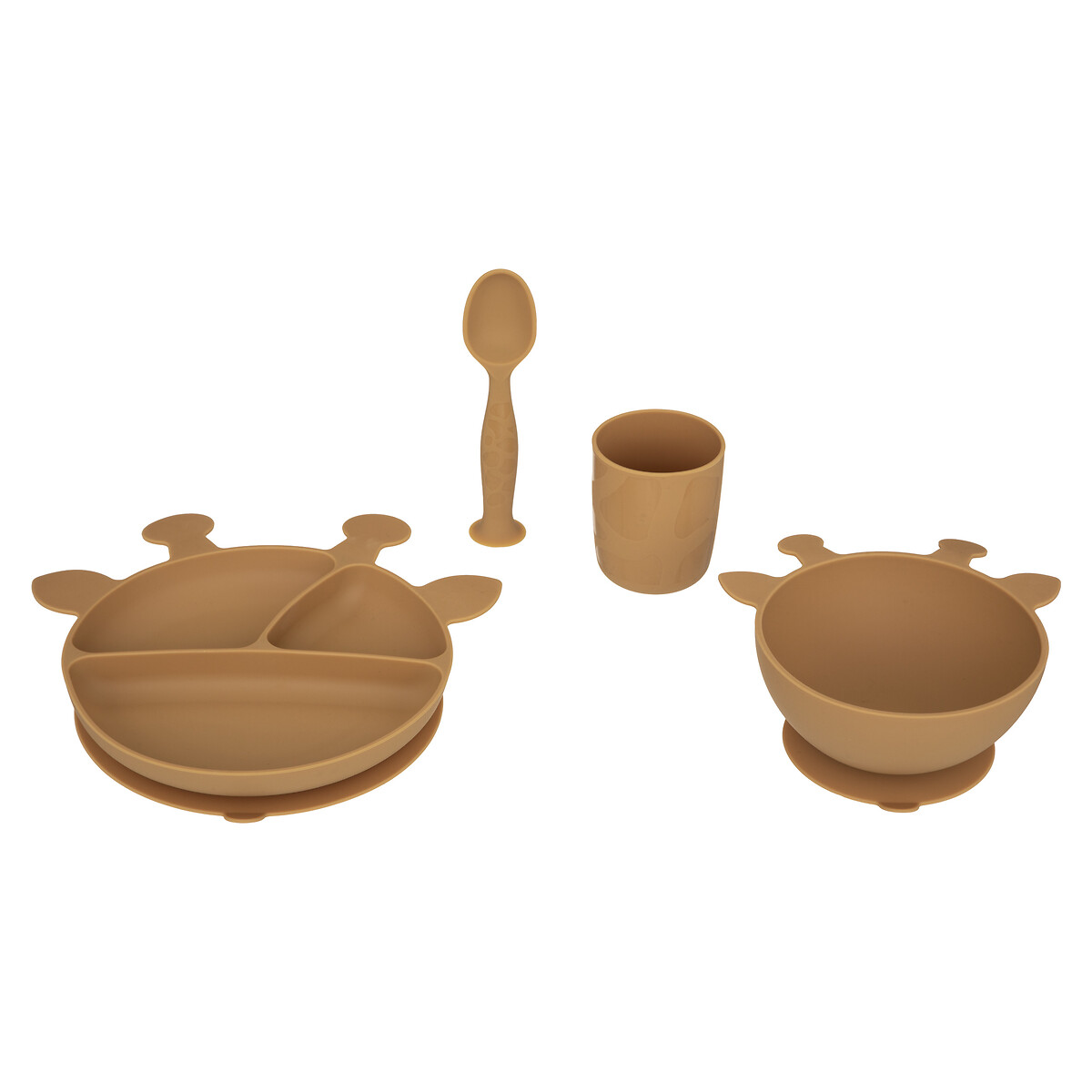 Conjunto de 4 peças de refeição ocre girafa em silicone by hôma, photo 1